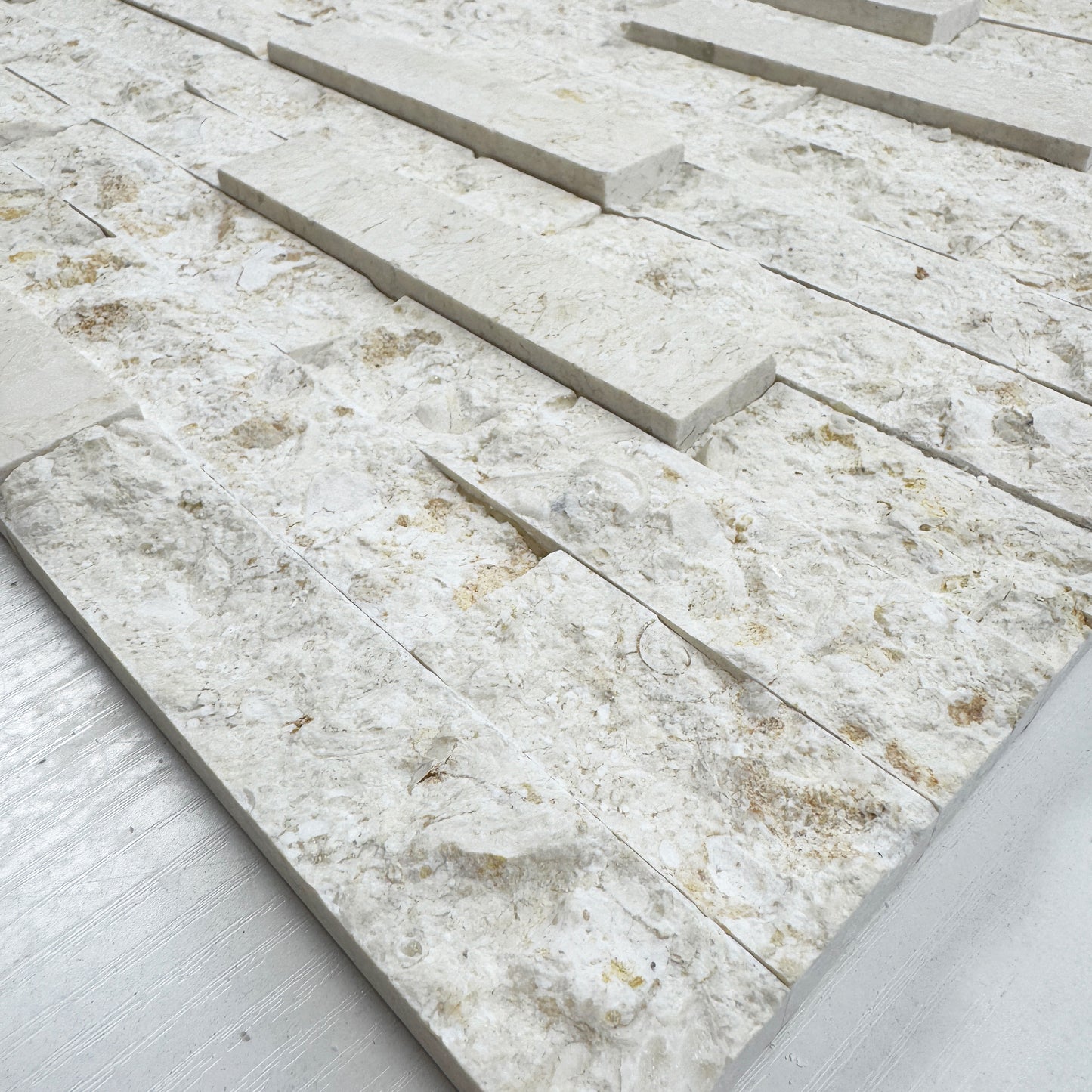 Luxe Aura series Light Beige Sahama Polish & Split Marble Wall Cladding