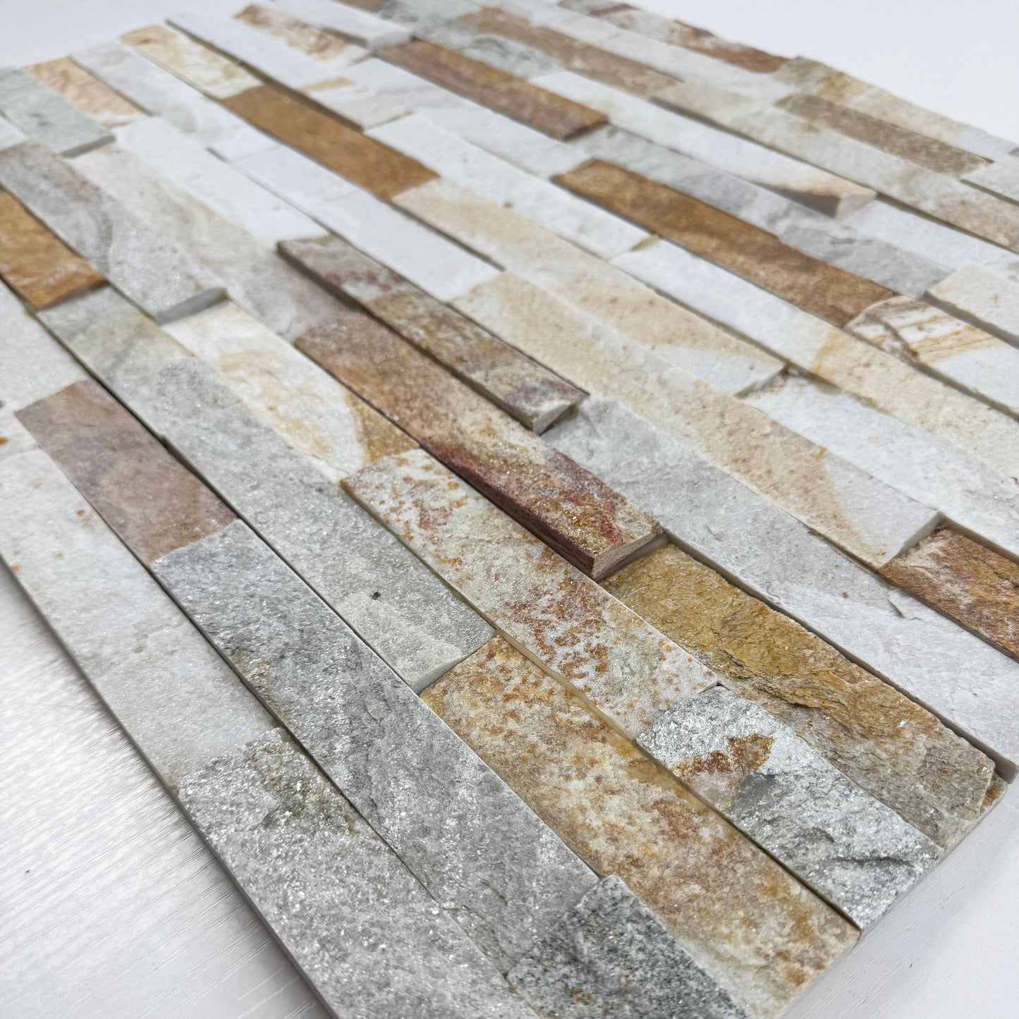 Celestial Terra Stardust White & Light Beige & French Beige Mixed Flat Quartz Wall Cladding