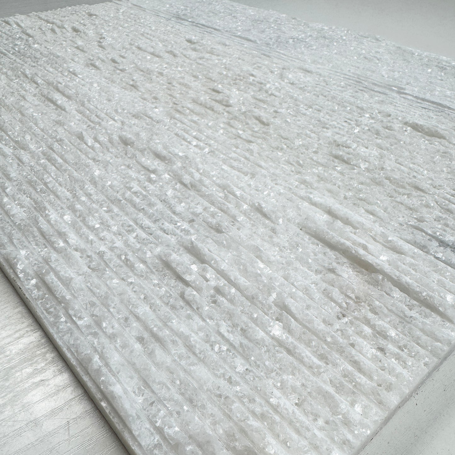 Twilight Stream Series Crystal White Satin Finish Marble Wall Cladding