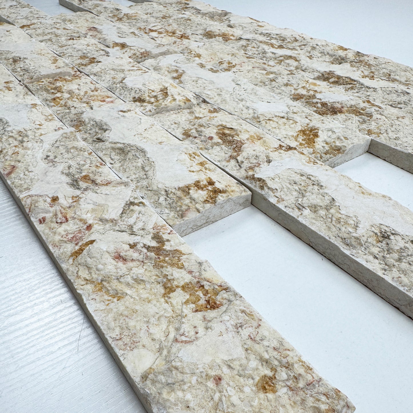 Palatial Sands Travin Pecan Beige Split Marble Wall Cladding