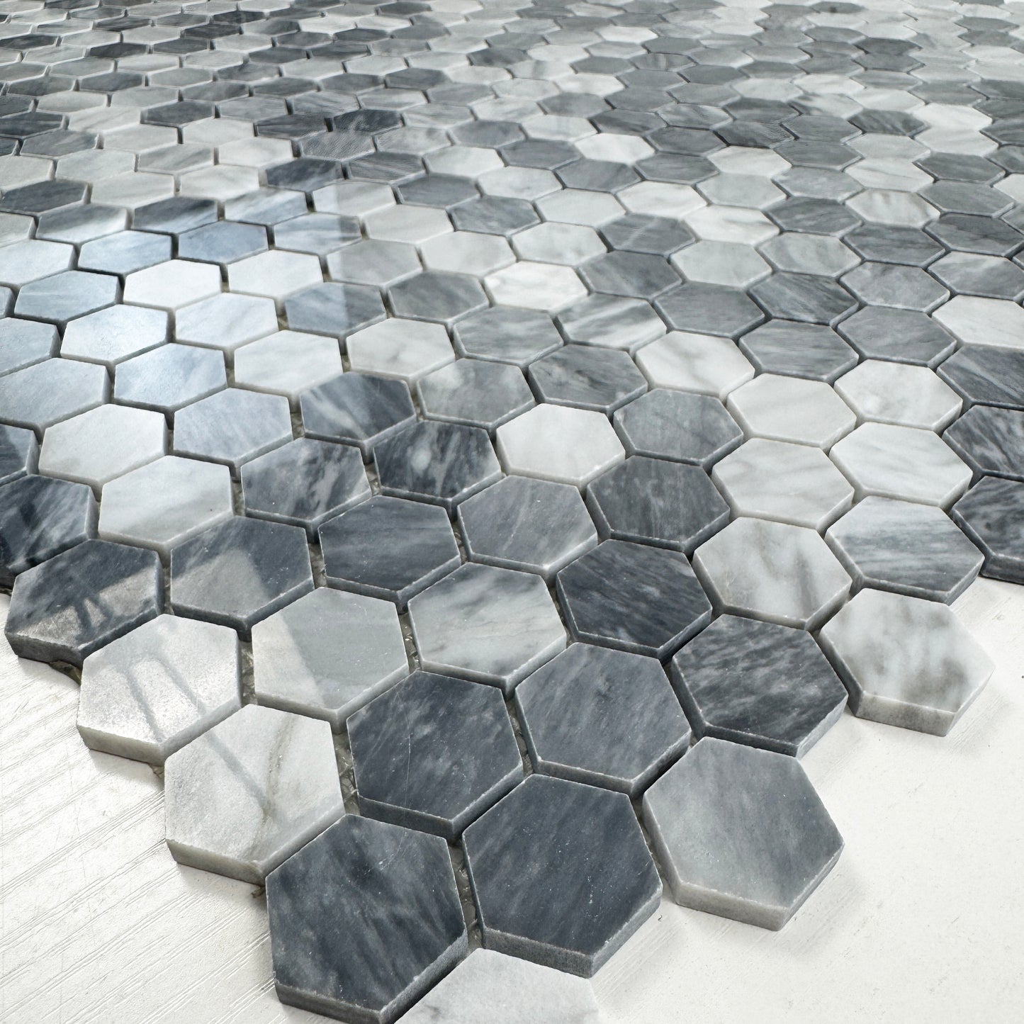 Bardigio Mosaic Series Bardiglio Polished Hexagon Marble Mosaic