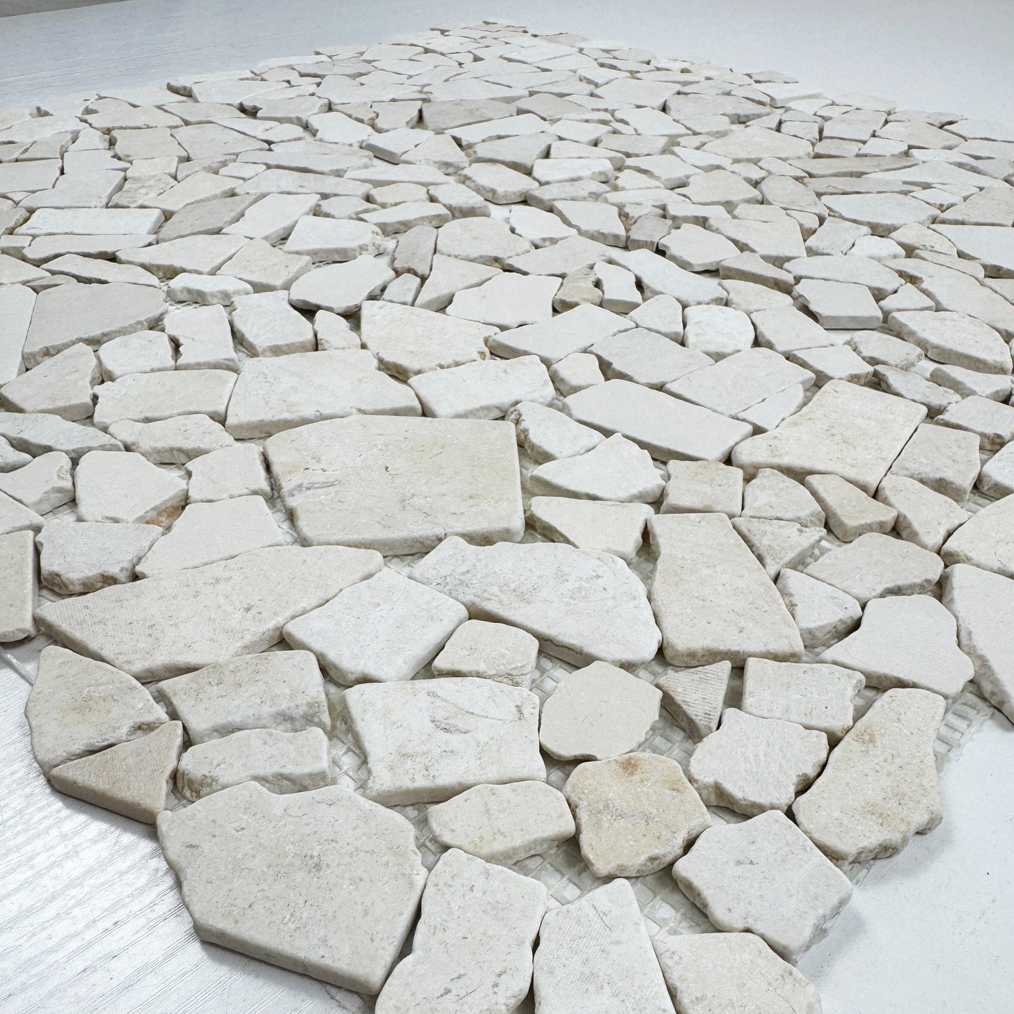 Seville Stone Series Sunny Beige Honed Irregular Shape Marble Mosaic