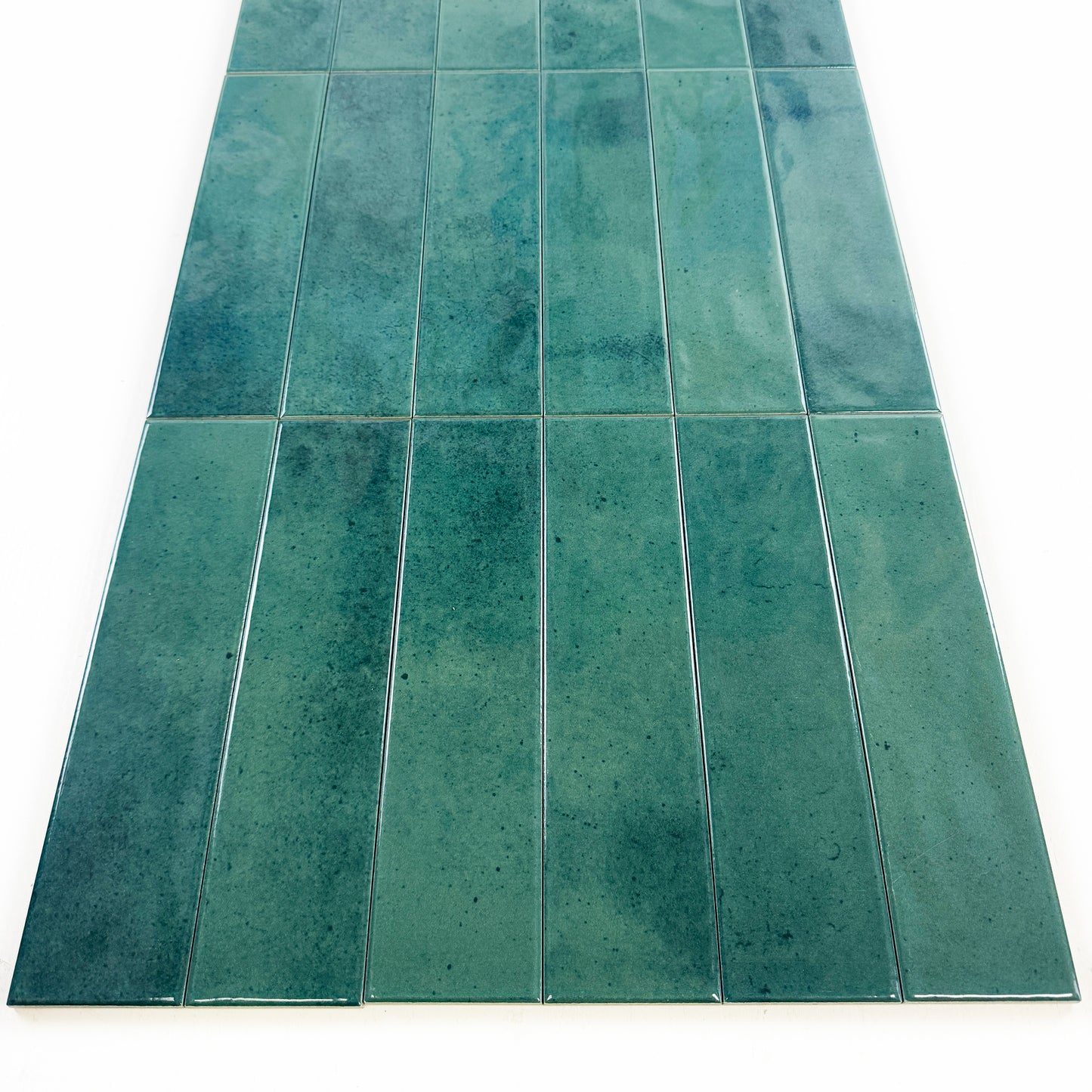 Venetian Dream Series Jungle Green Glossy Porcelain Artisanal Tile