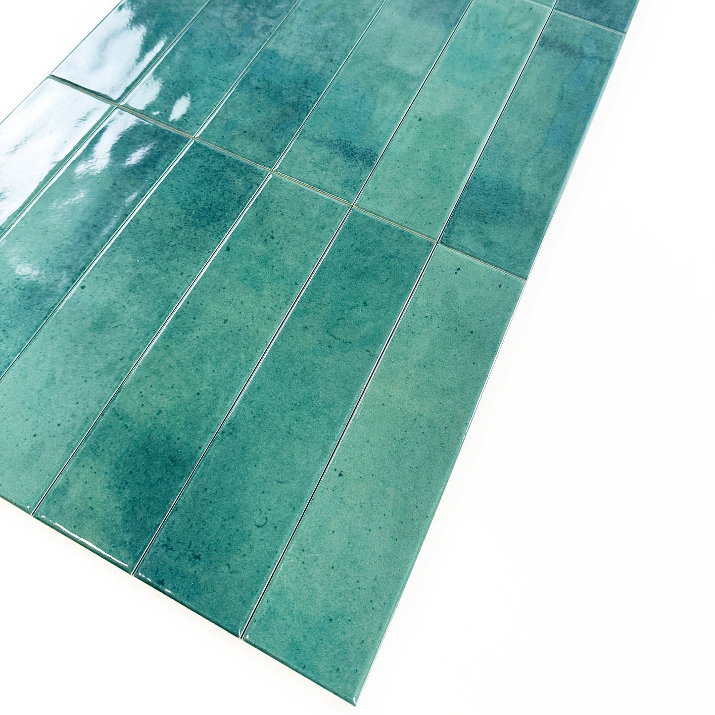 Venetian Dream Series Jungle Green Glossy Porcelain Artisanal Tile