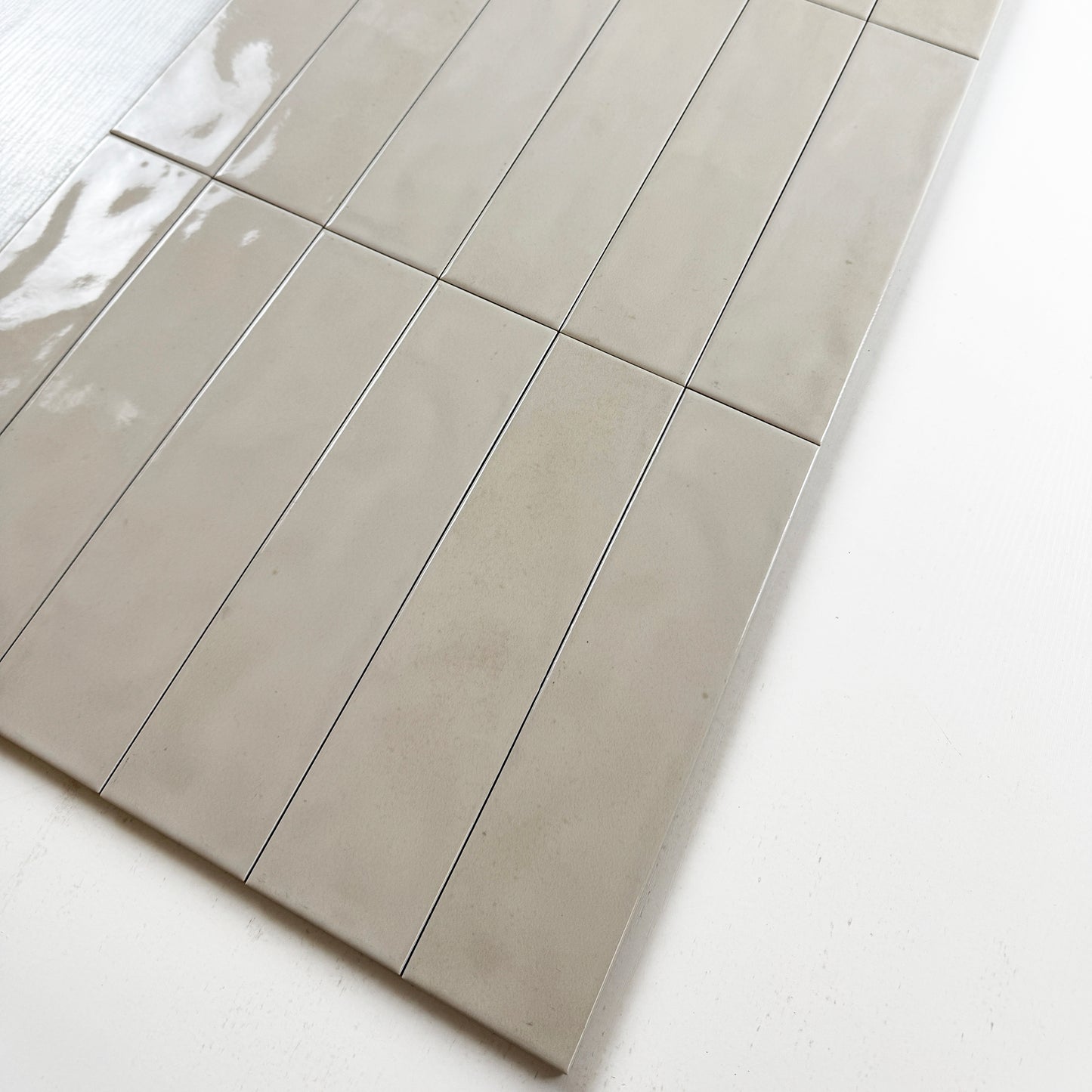 Venetian Dream Series Parchment Beige Glossy Porcelain Artisanal Tile