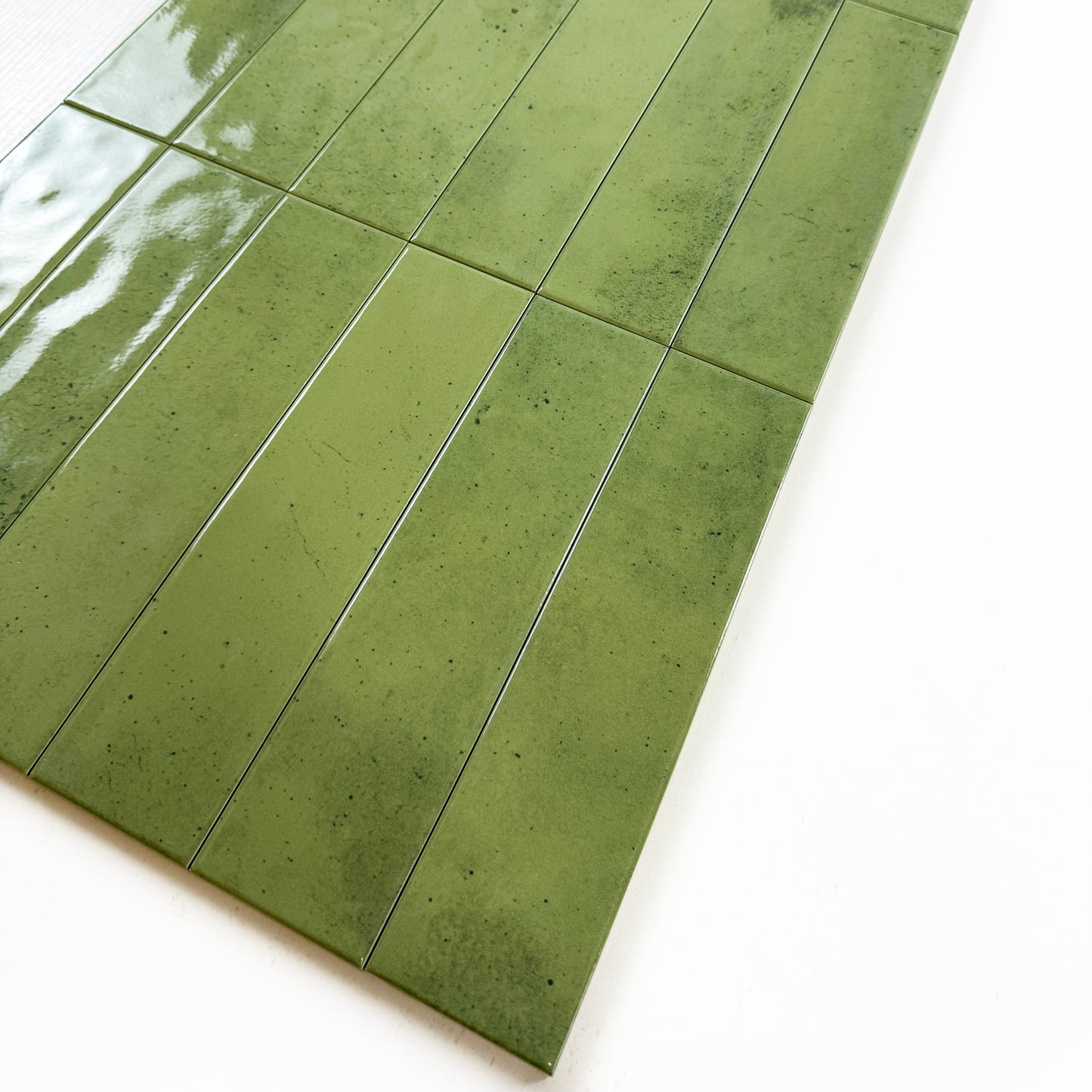Venetian Dream Series Lime Green Glossy Porcelain Artisanal Tile