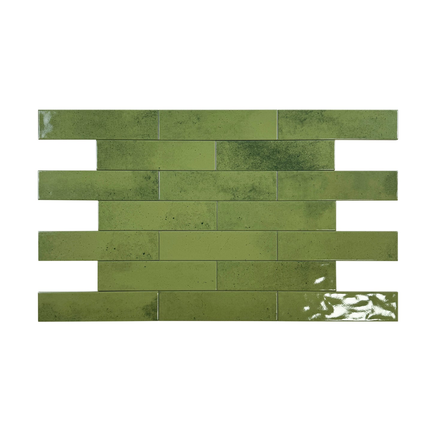 Venetian Dream Series Lime Green Glossy Porcelain Artisanal Tile