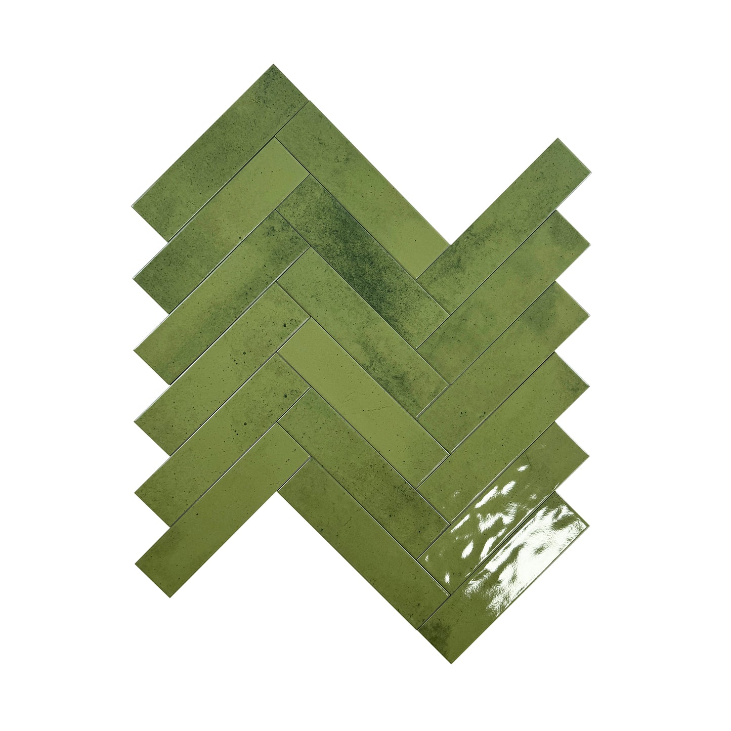 Venetian Dream Series Lime Green Glossy Porcelain Artisanal Tile
