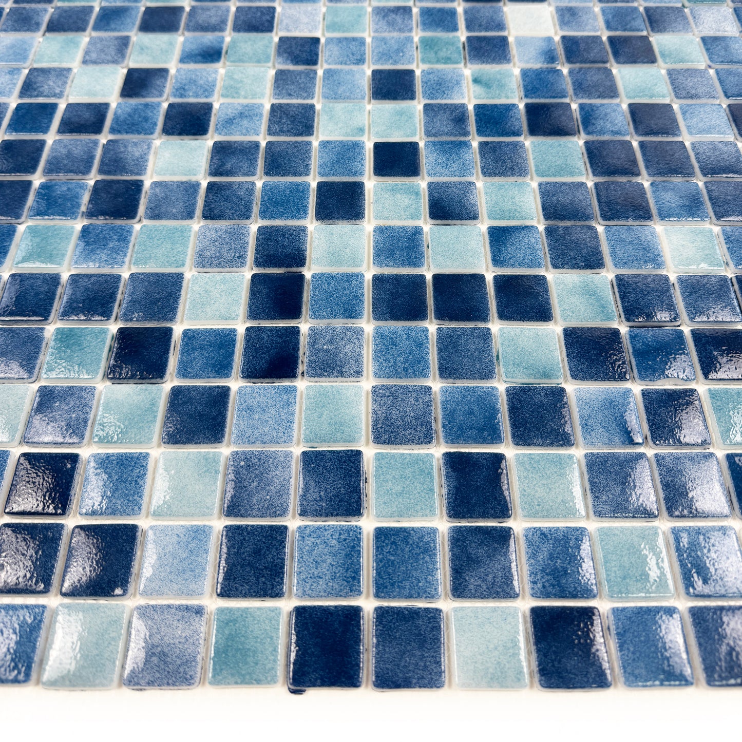 Regal Europe Series Light Blue & Tiffany Blue & Might Blue Mixed Glossy Recycled Glass Mosaic