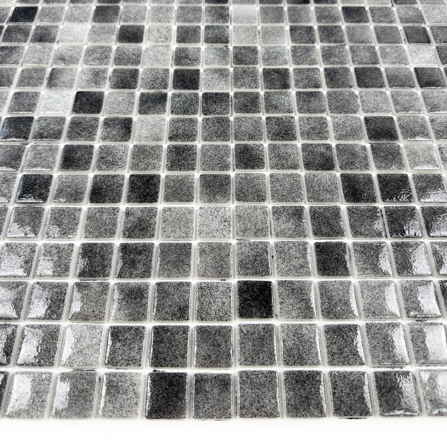 Regal Europe Series Light Grey & Shadow Grey Mixed Glossy Recycled Glass Mosaic