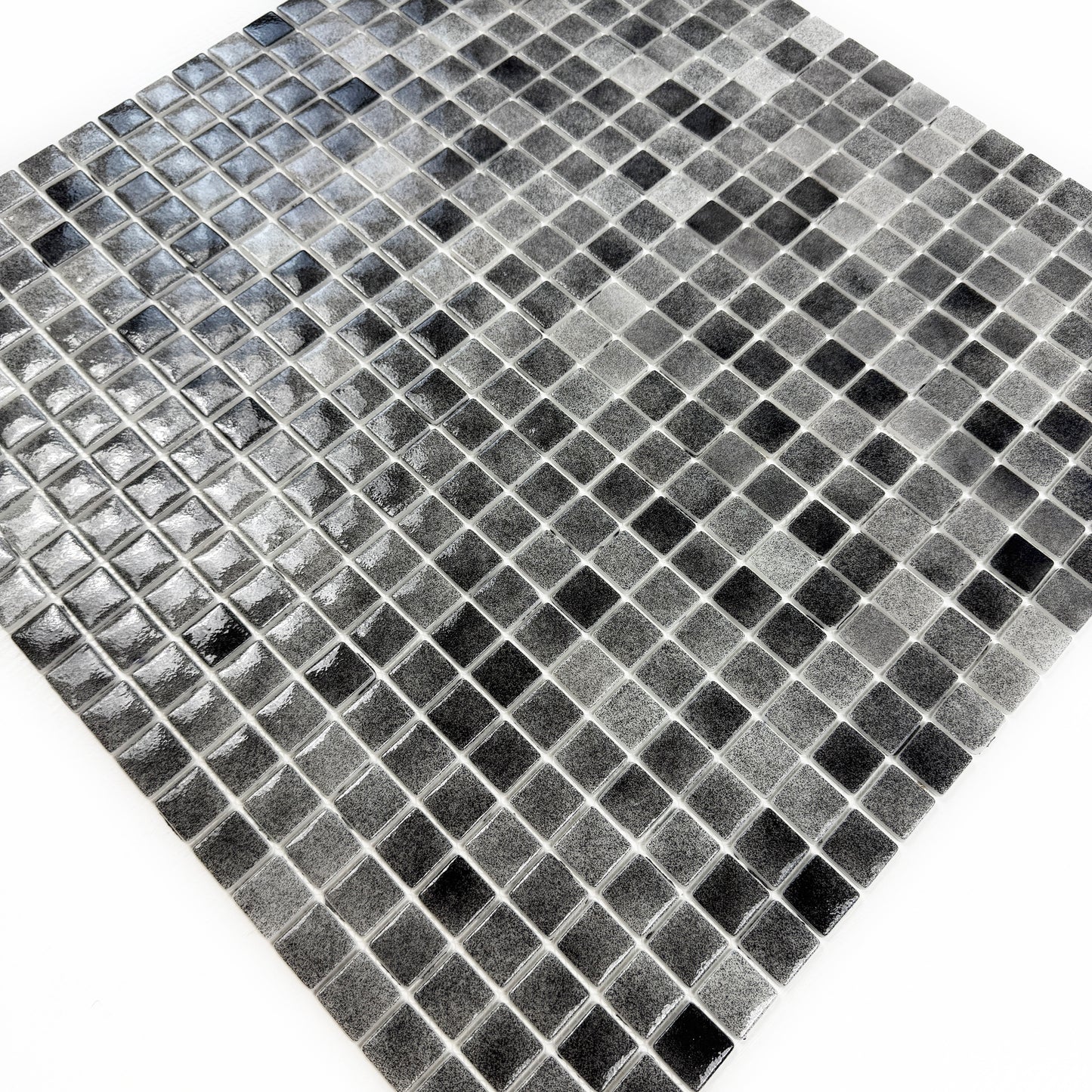 Regal Europe Series Light Grey & Shadow Grey Mixed Glossy Recycled Glass Mosaic