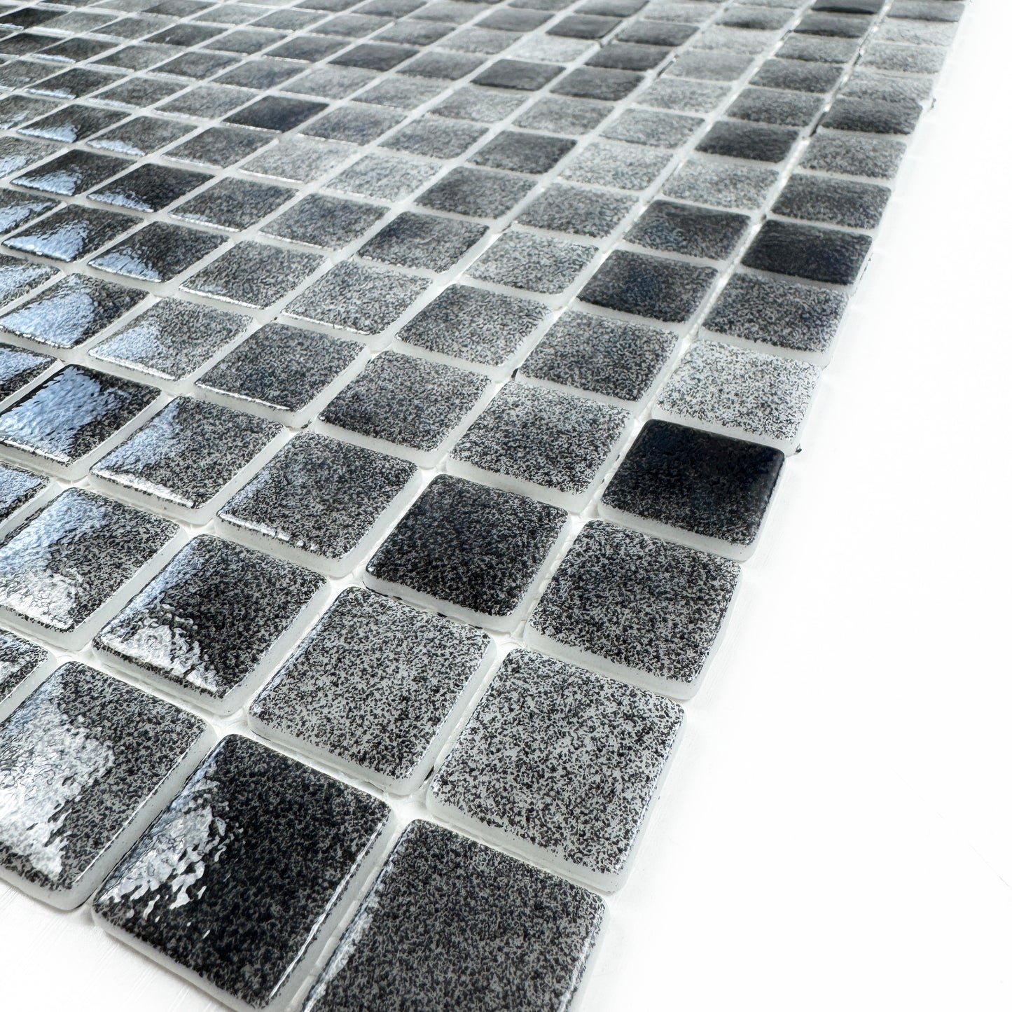 Regal Europe Series Light Grey & Shadow Grey Mixed Glossy Recycled Glass Mosaic