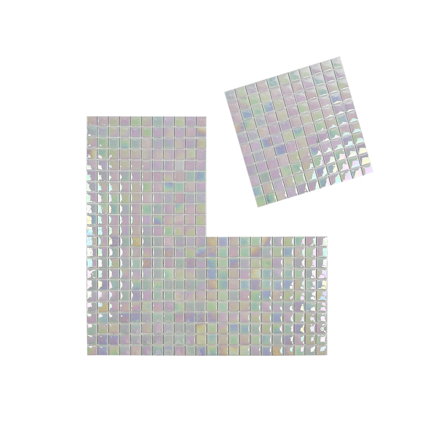 Regal Europe Series White Iridescent Glossy Recycled Glass Mosaic