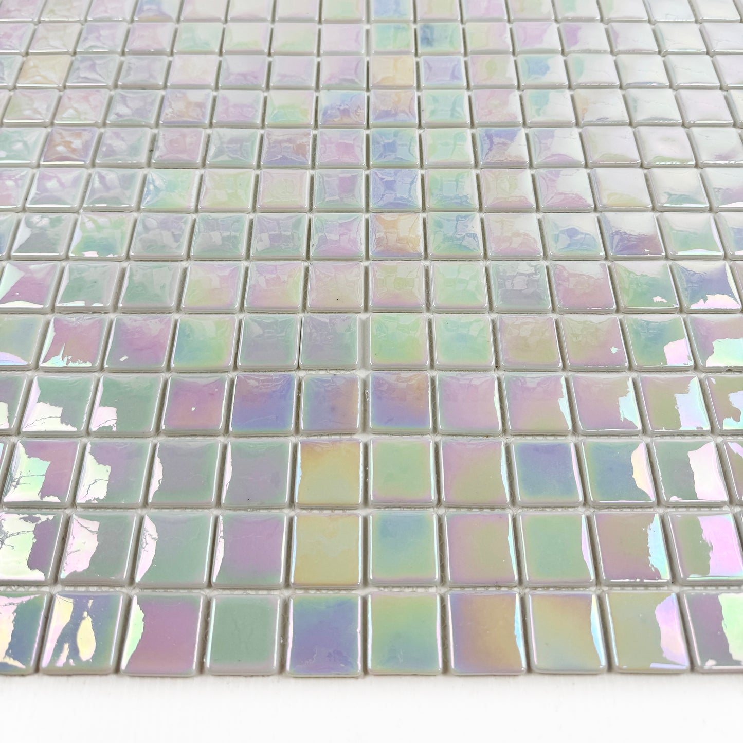Regal Europe Series White Iridescent Glossy Recycled Glass Mosaic
