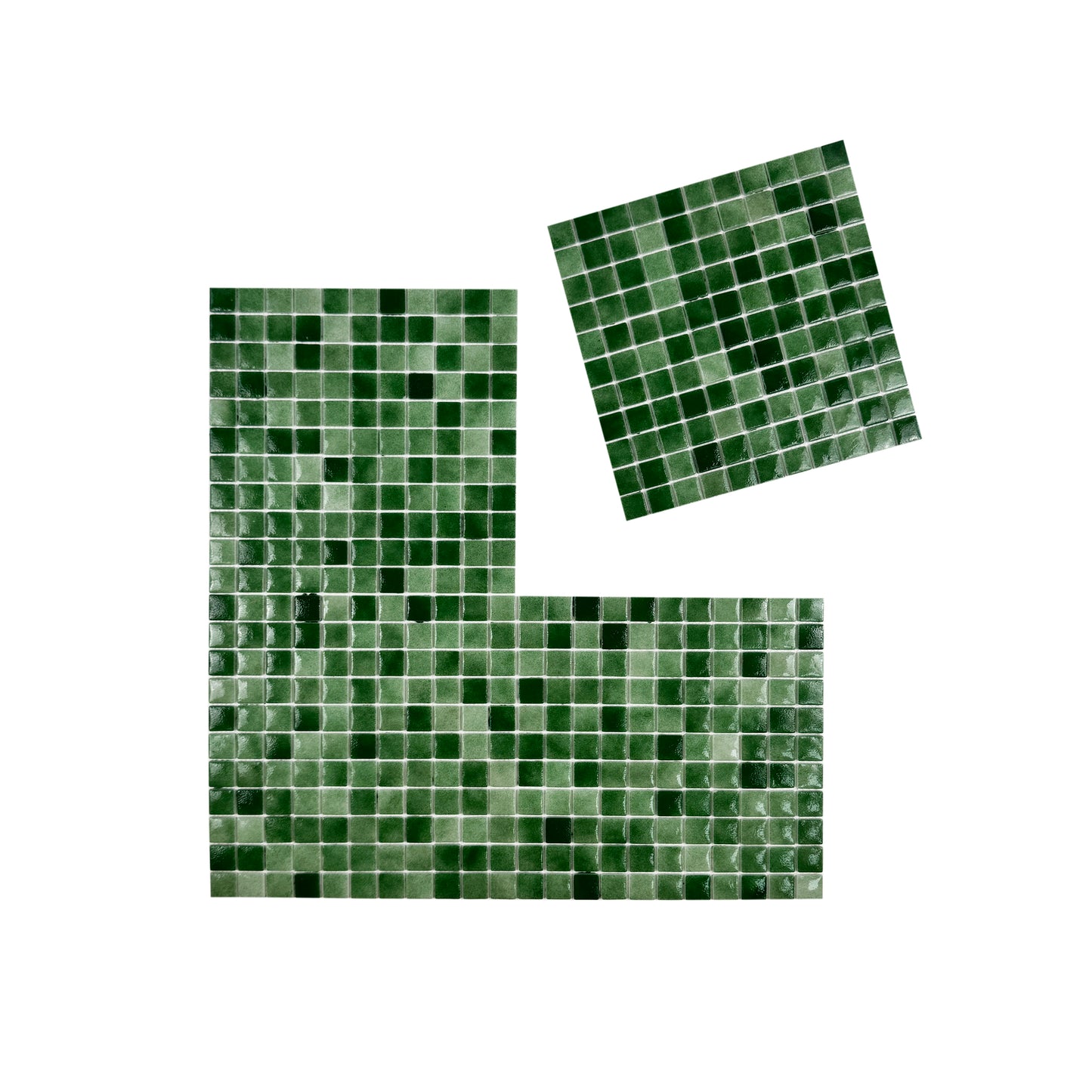 Regal Europe Series Fern Green & Moss Green Mixed Glossy Recycled Glass Mosaic