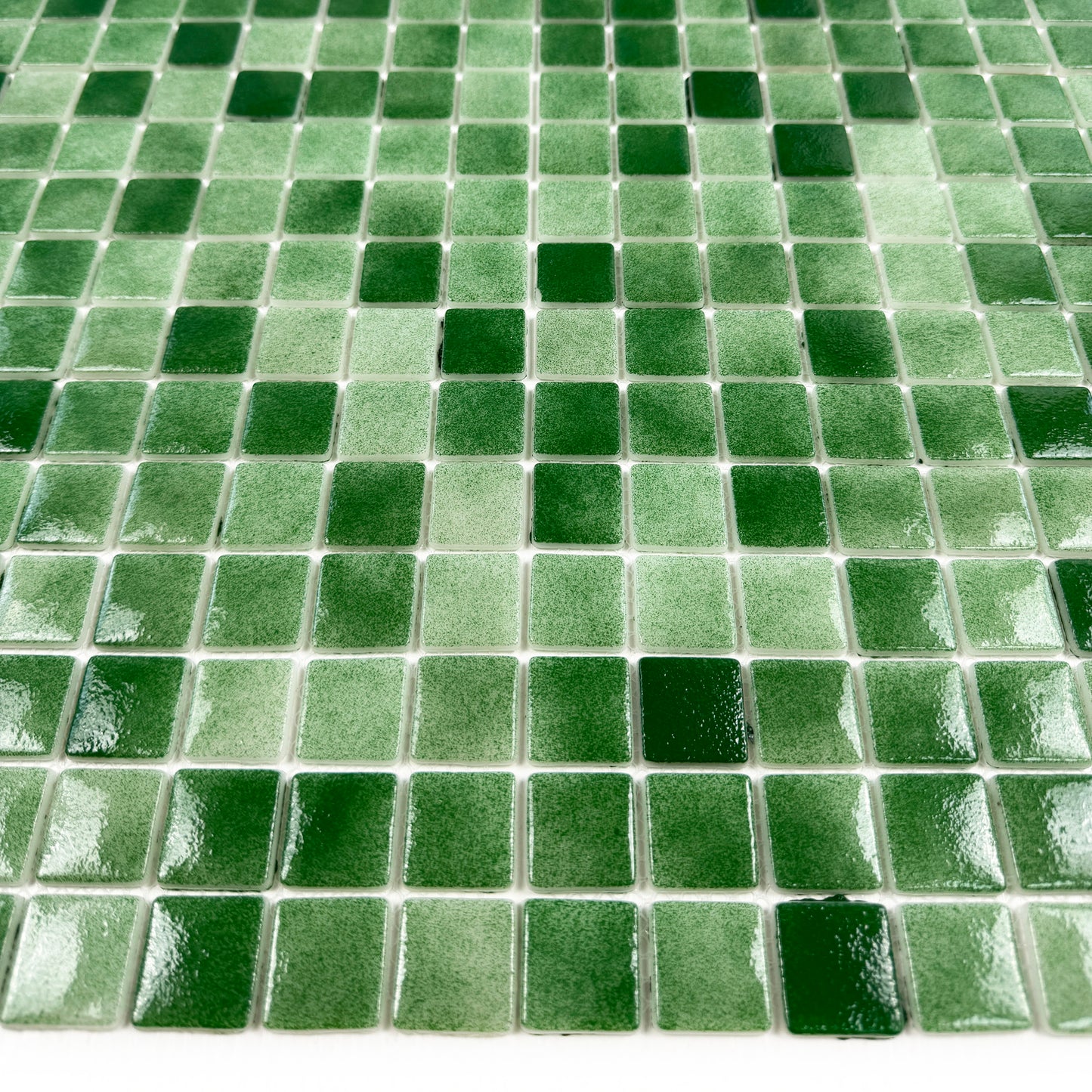 Regal Europe Series Fern Green & Moss Green Mixed Glossy Recycled Glass Mosaic