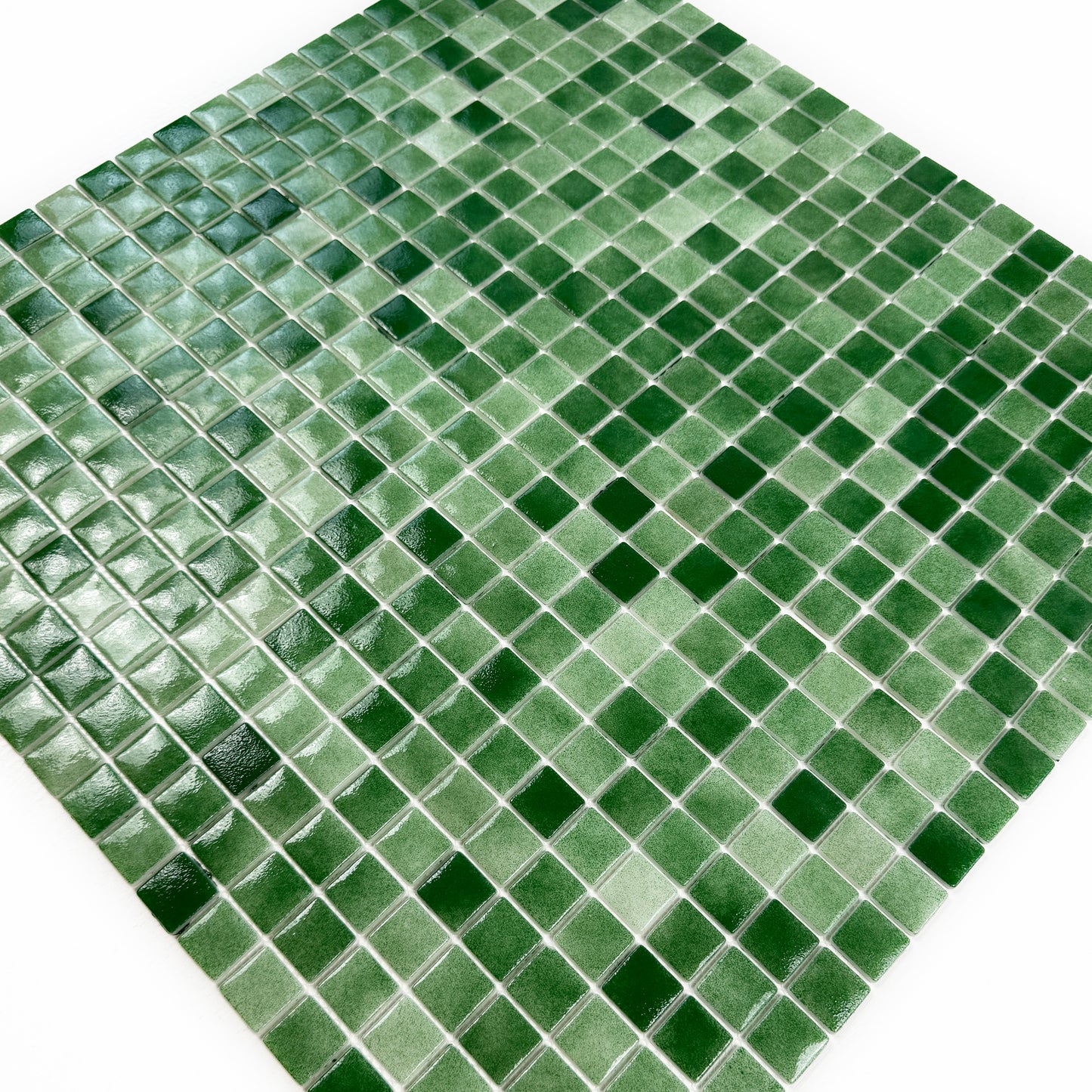 Regal Europe Series Fern Green & Moss Green Mixed Glossy Recycled Glass Mosaic