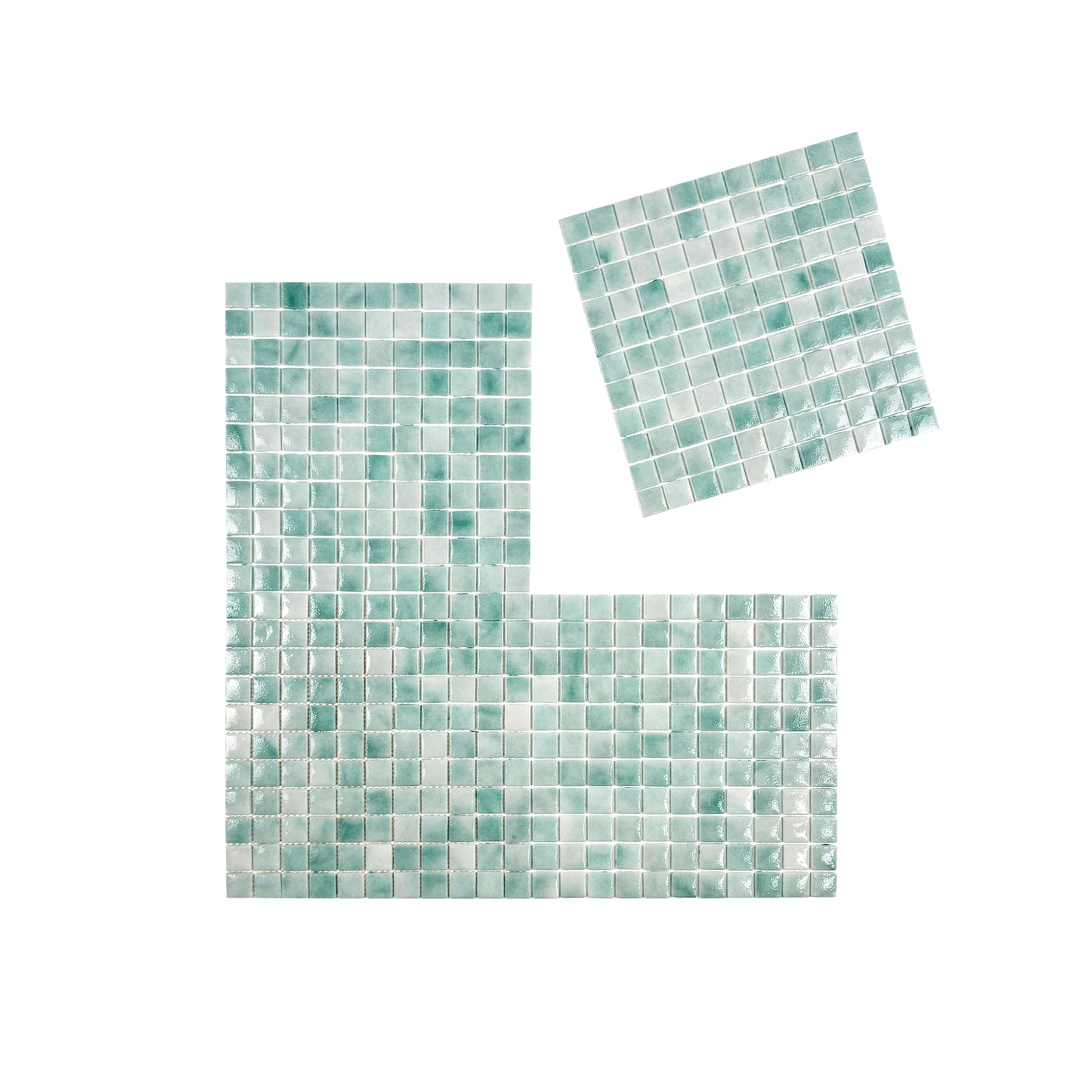Regal Europe Series Light Blue & Nile Blue Mixed Glossy Recycled Glass Mosaic