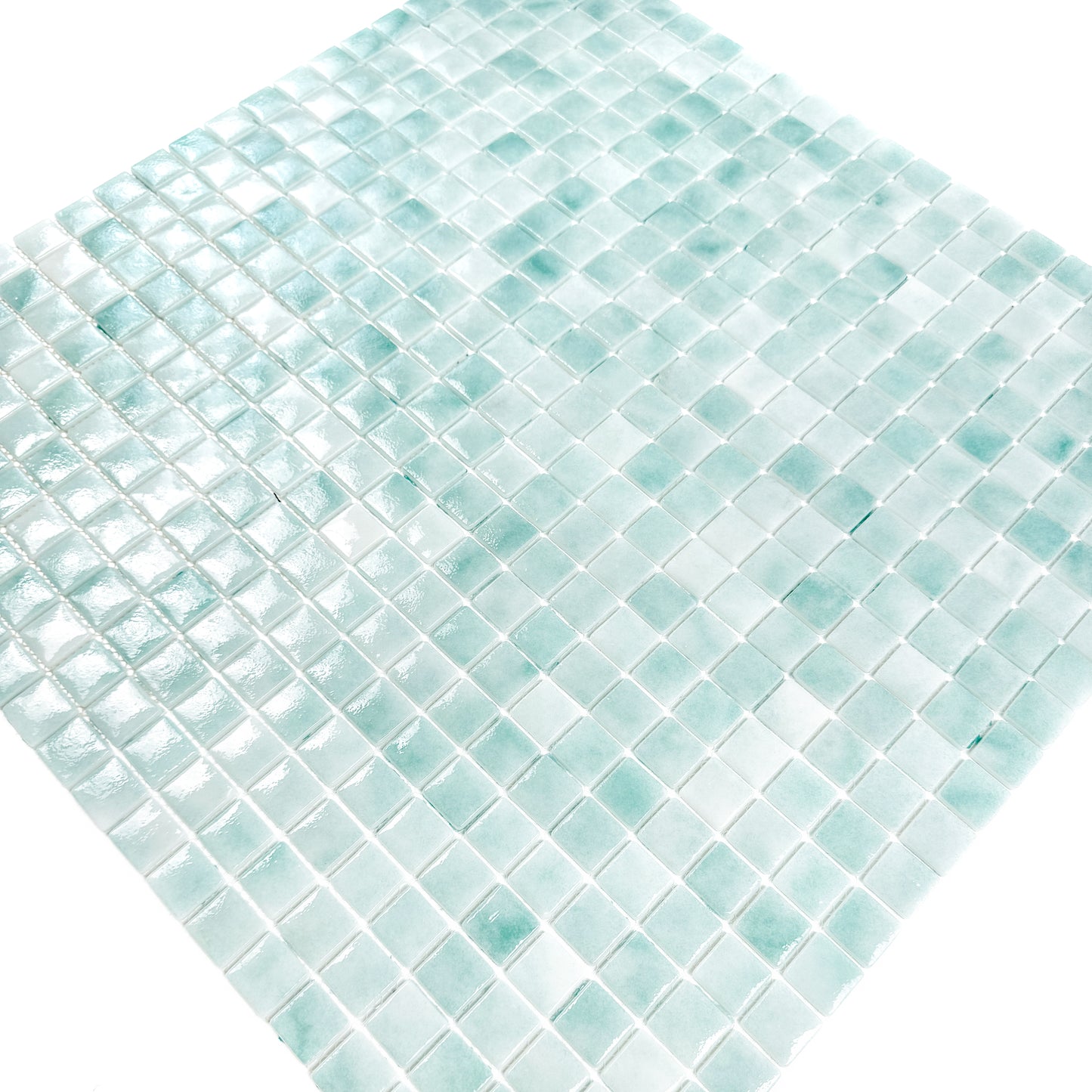 Regal Europe Series Light Blue & Nile Blue Mixed Glossy Recycled Glass Mosaic
