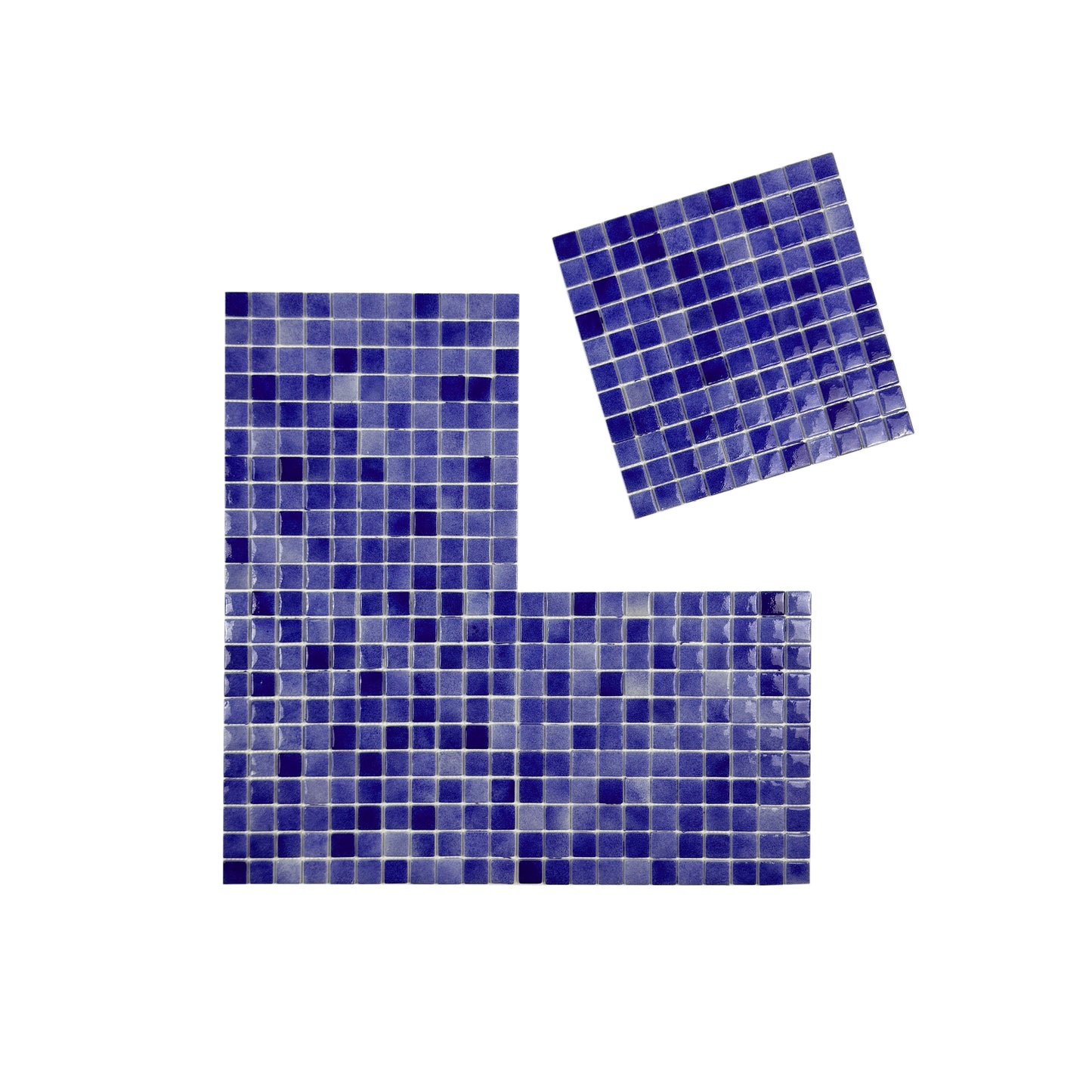 Regal Europe Series Navy Blue & Midnight Blue Mixed Glossy Recycled Glass Mosaic