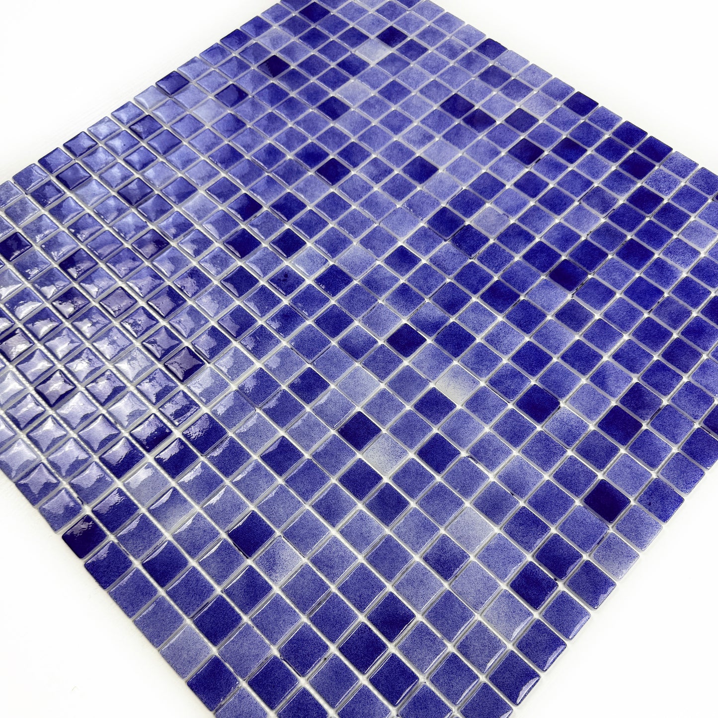 Regal Europe Series Navy Blue & Midnight Blue Mixed Glossy Recycled Glass Mosaic