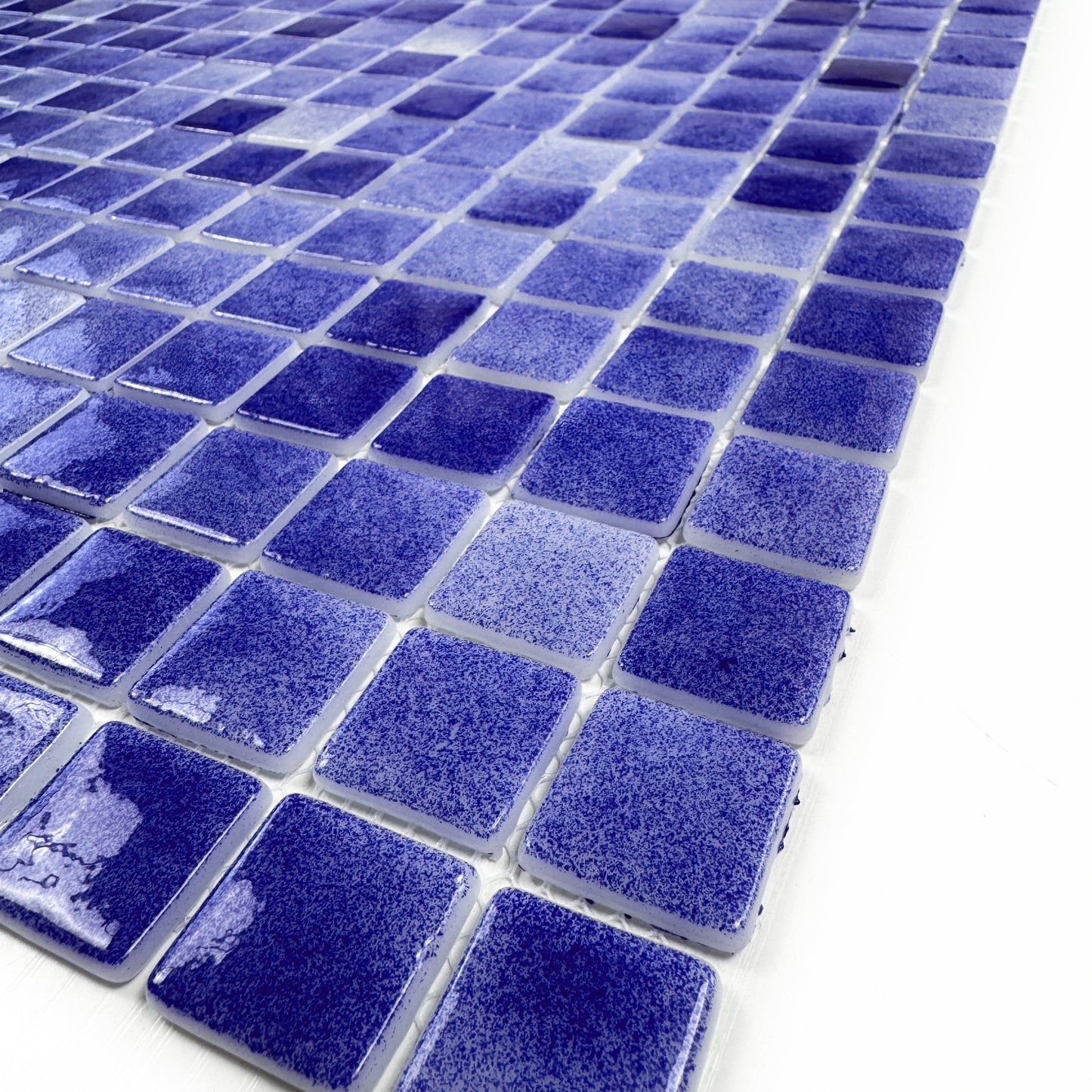 Regal Europe Series Navy Blue & Midnight Blue Mixed Glossy Recycled Glass Mosaic