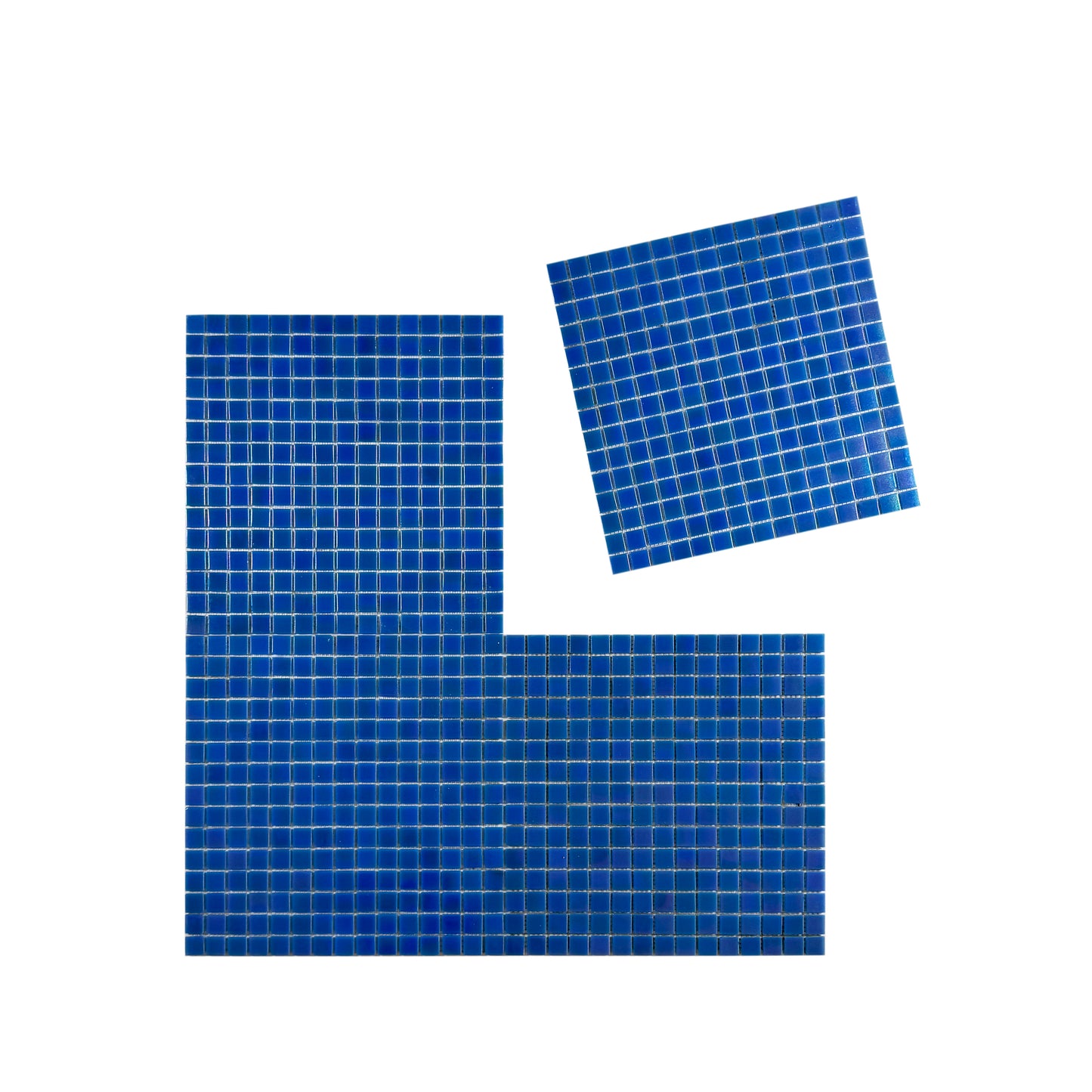 Glacial Artistry Series Cyan Blue Iridescent Hot Melt Glass Mosaic