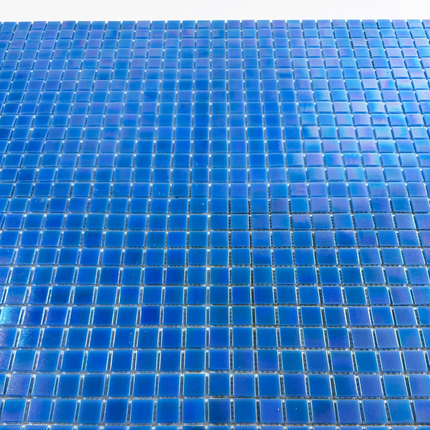 Glacial Artistry Series Cyan Blue Iridescent Hot Melt Glass Mosaic