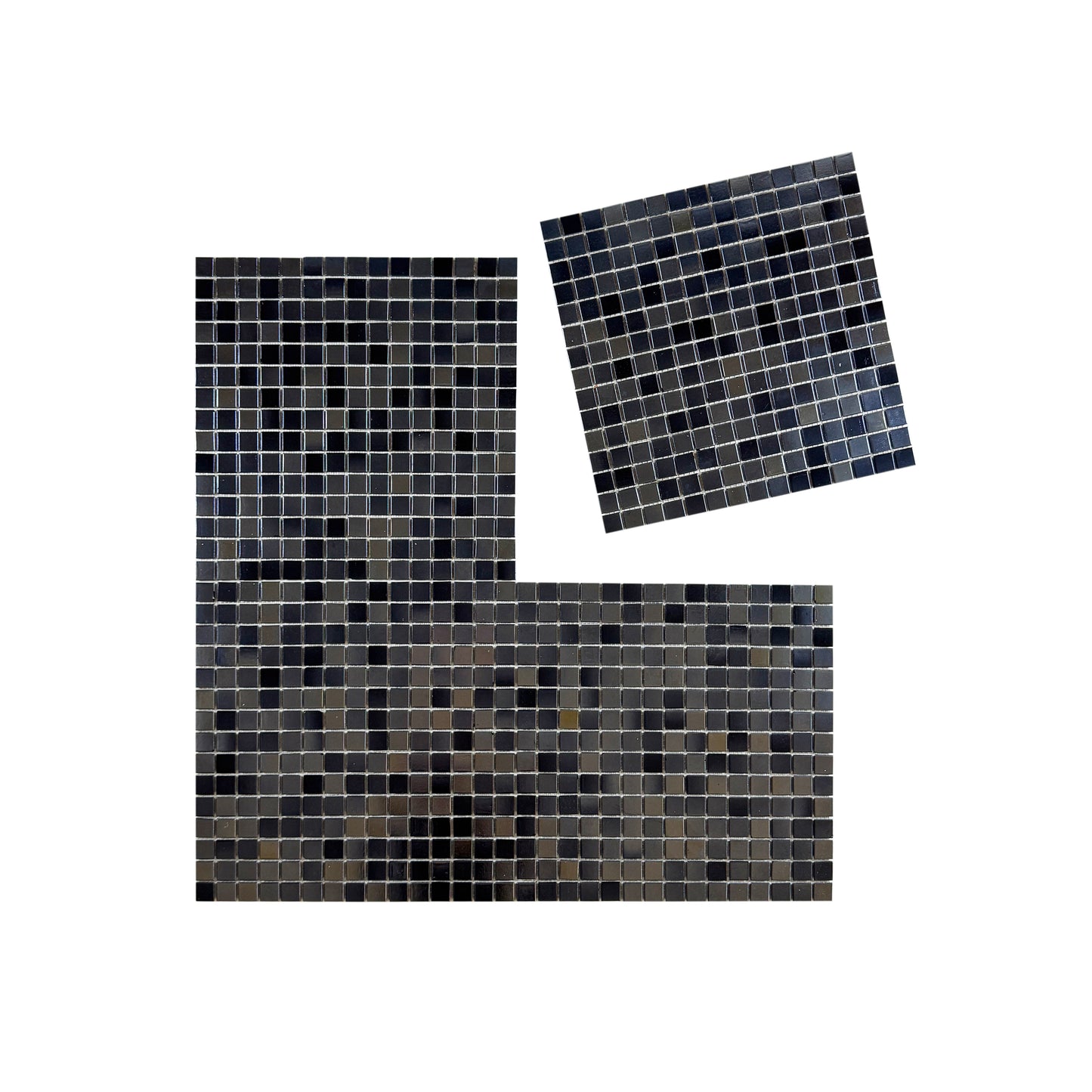 Glacial Artistry Series White Iridescent & Plain White Mixed Hot Melt Glass Mosaic