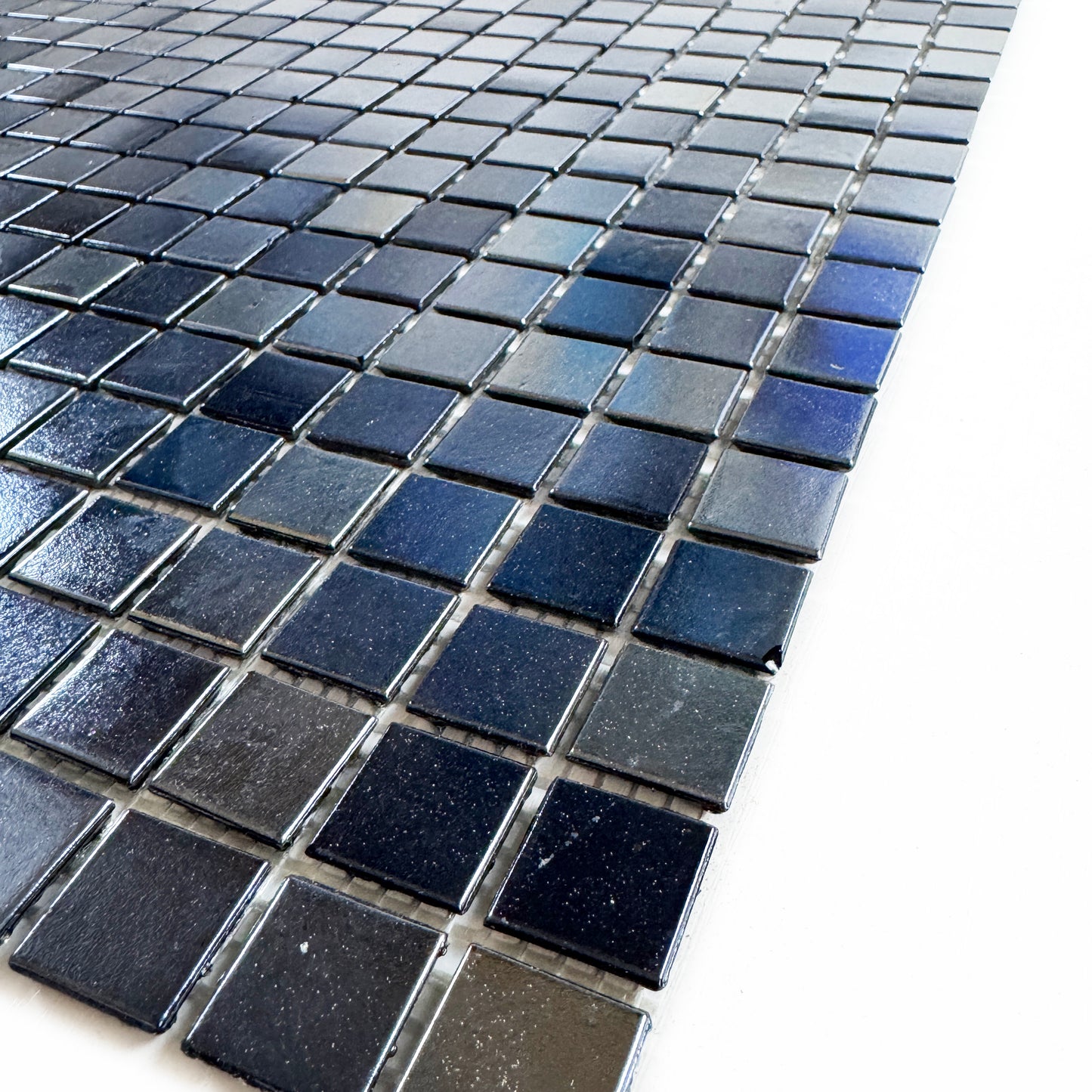 Glacial Artistry Series White Iridescent & Plain White Mixed Hot Melt Glass Mosaic