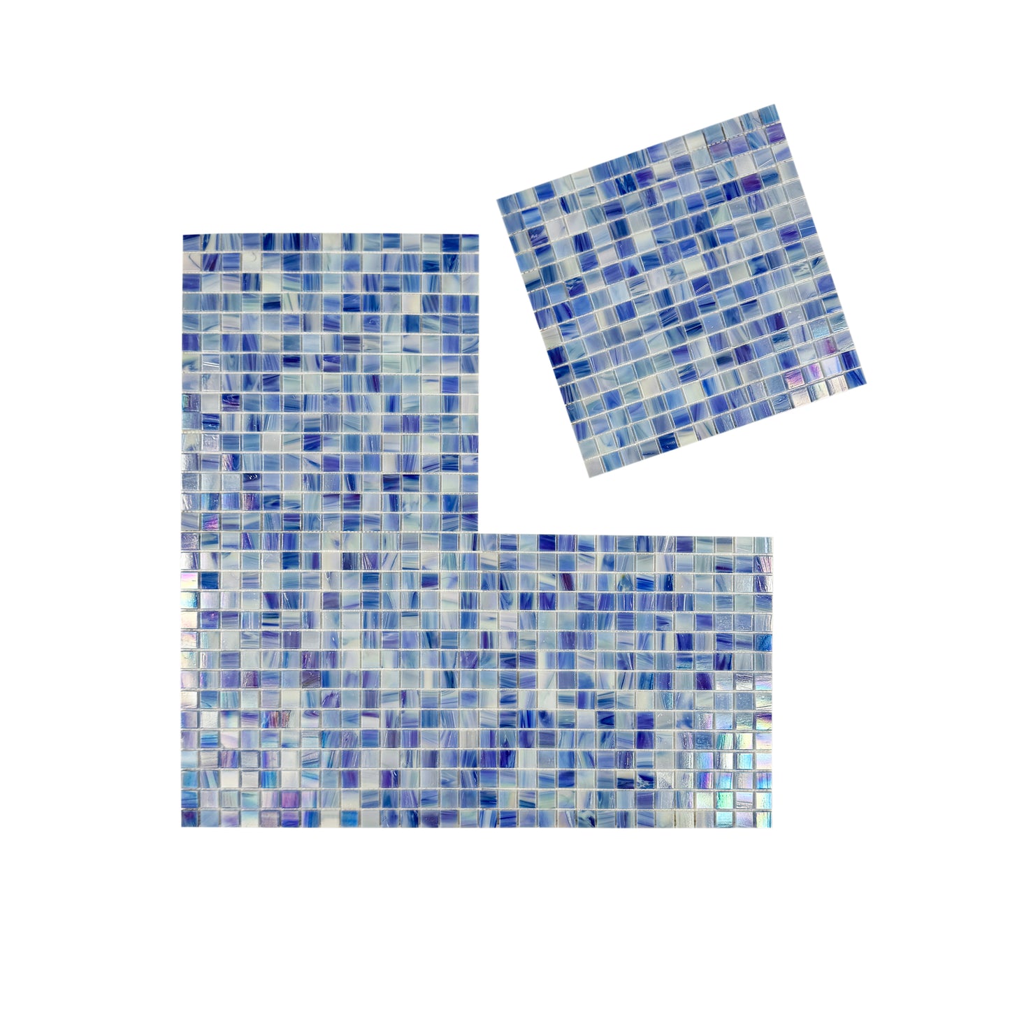 Glacial Artistry Series Daisy White & Blush Pink & Lilac Purple Hot Melt Glass Mosaic
