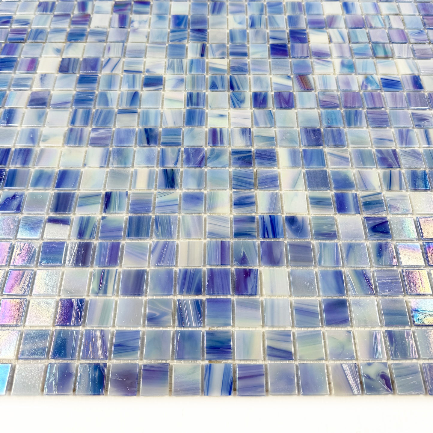 Glacial Artistry Series Daisy White & Blush Pink & Lilac Purple Hot Melt Glass Mosaic