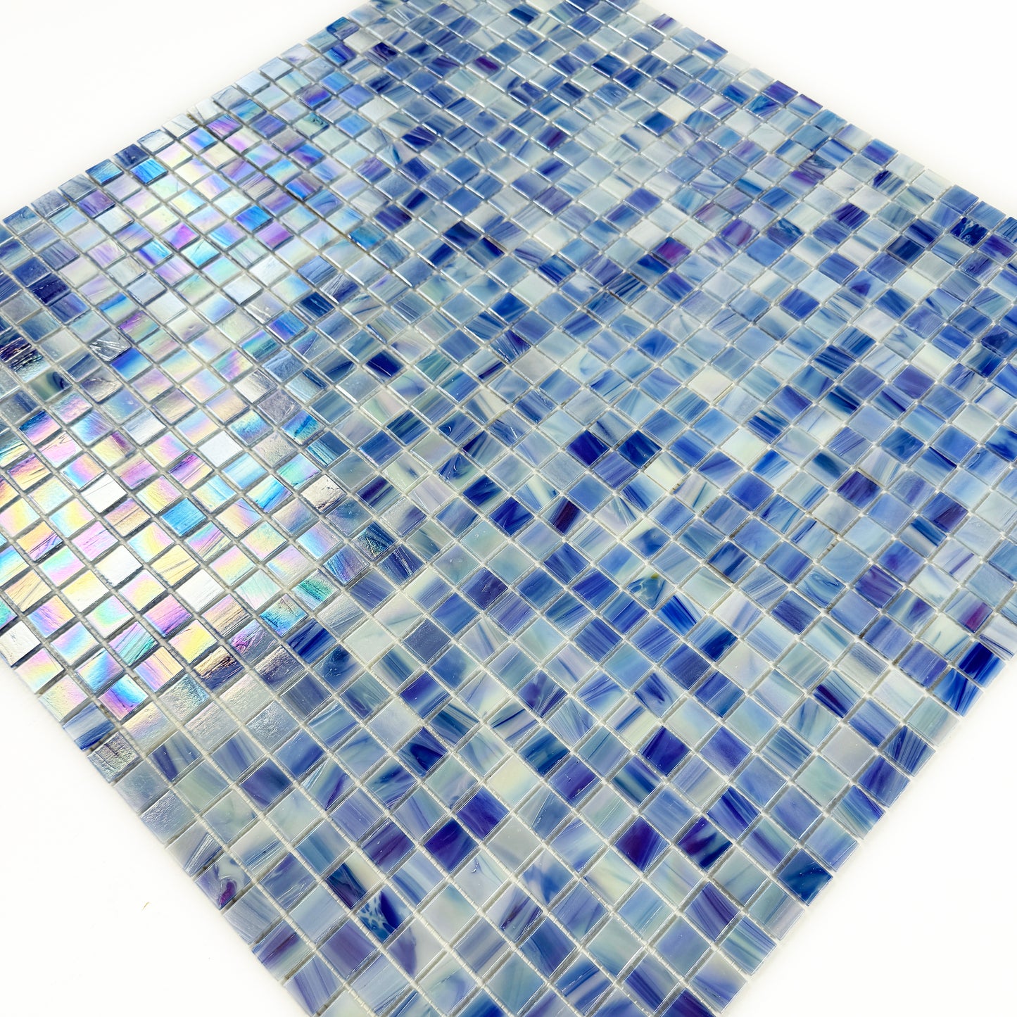 Glacial Artistry Series Daisy White & Blush Pink & Lilac Purple Hot Melt Glass Mosaic