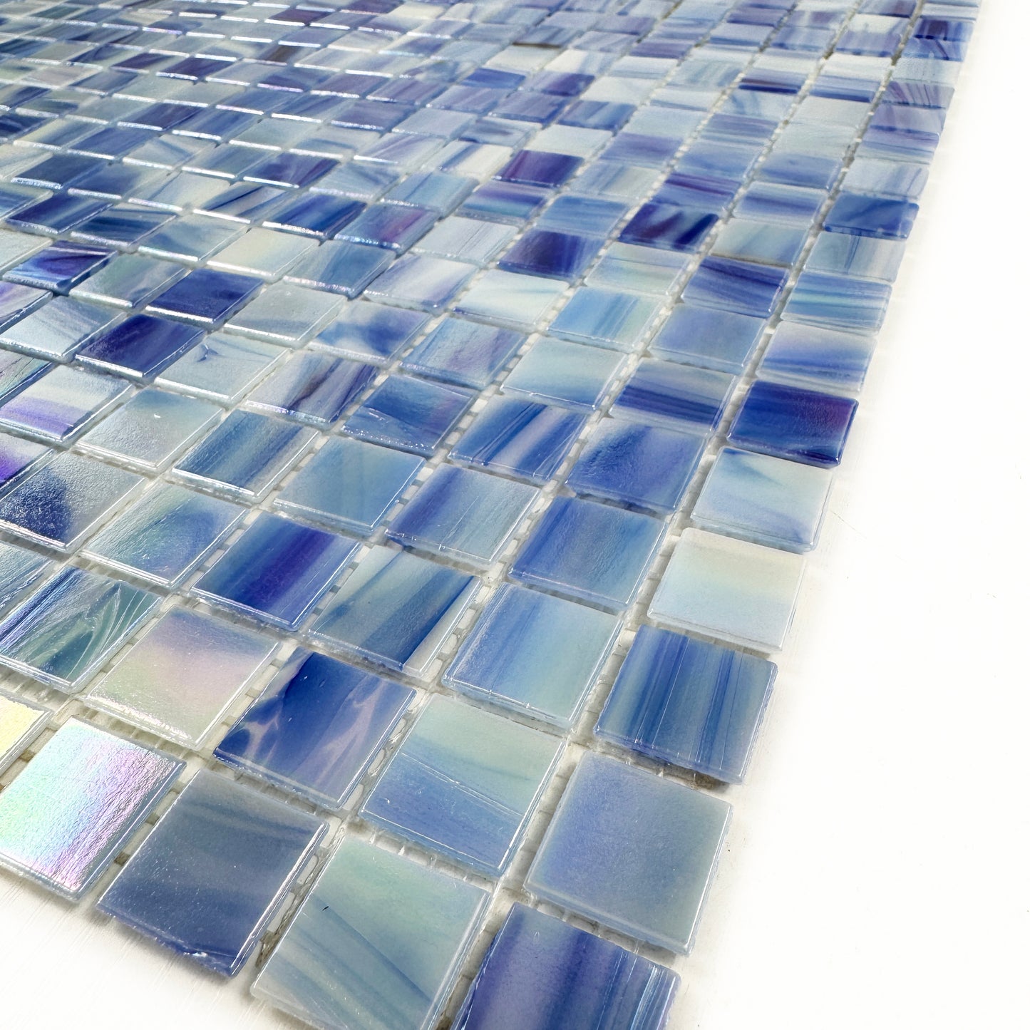 Glacial Artistry Series Daisy White & Blush Pink & Lilac Purple Hot Melt Glass Mosaic