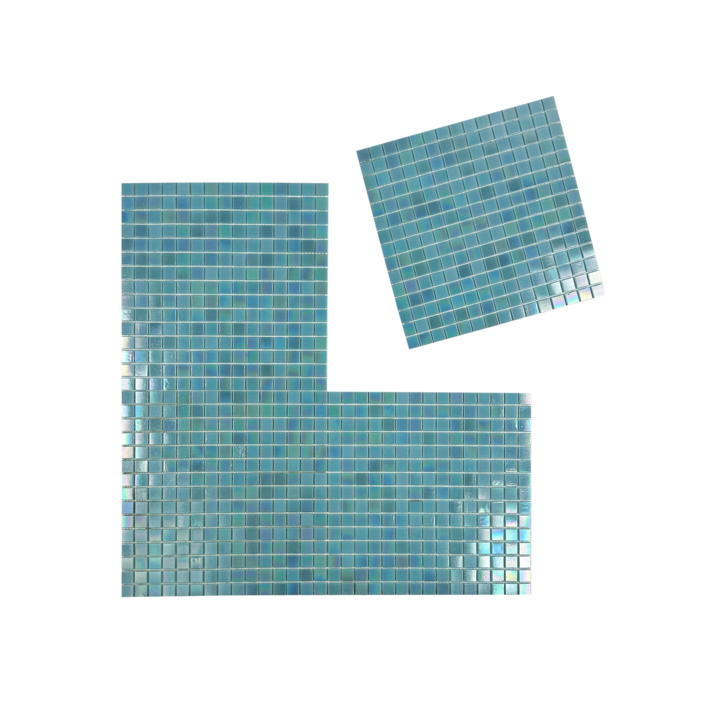 Glacial Artistry Series Nile Blue Iridescent Hot Melt Glass Mosaic