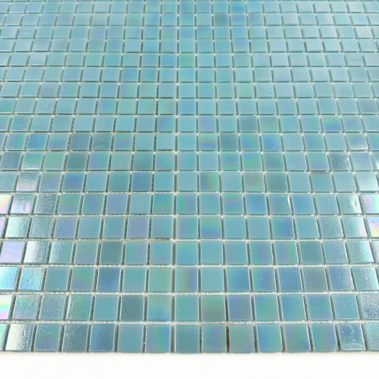 Glacial Artistry Series Nile Blue Iridescent Hot Melt Glass Mosaic