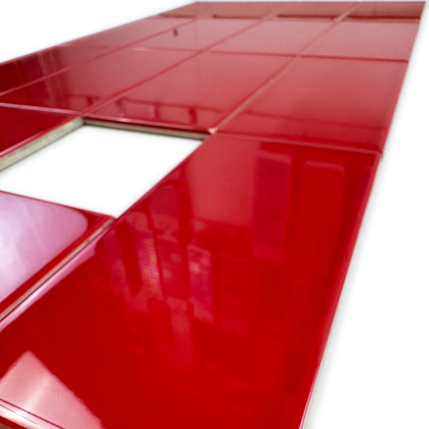 Urban Luxe Series Red Glossy Flat Ceramic Tile