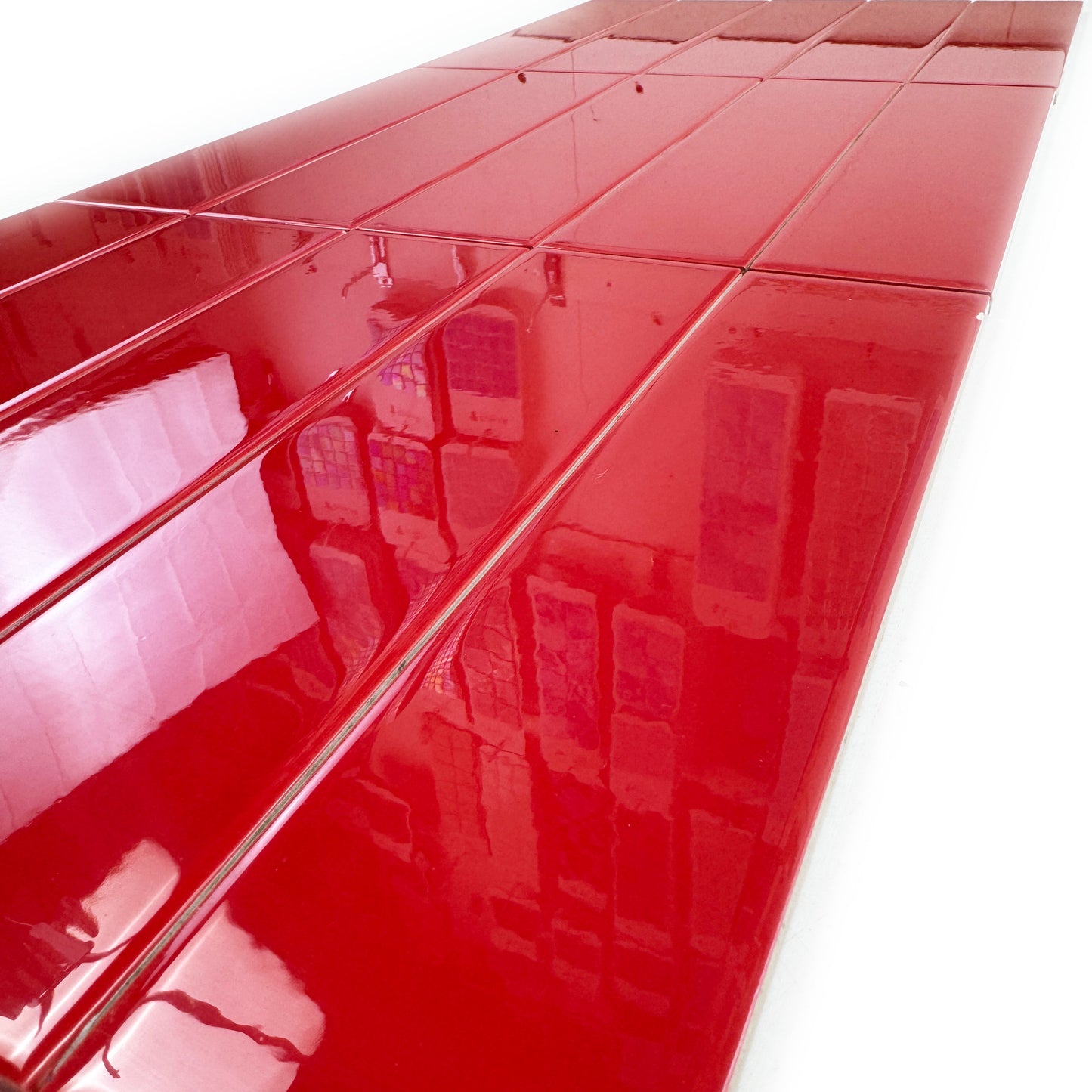 Urban Luxe Series Red Glossy Flat Ceramic Tile