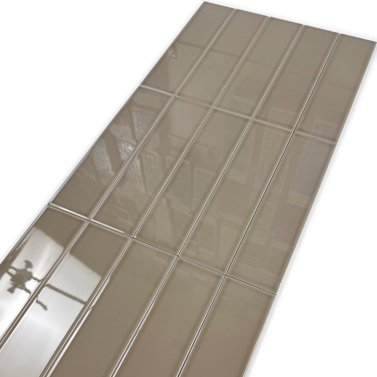 Urban Luxe Series Light Brown Glossy Flat Ceramic Tile