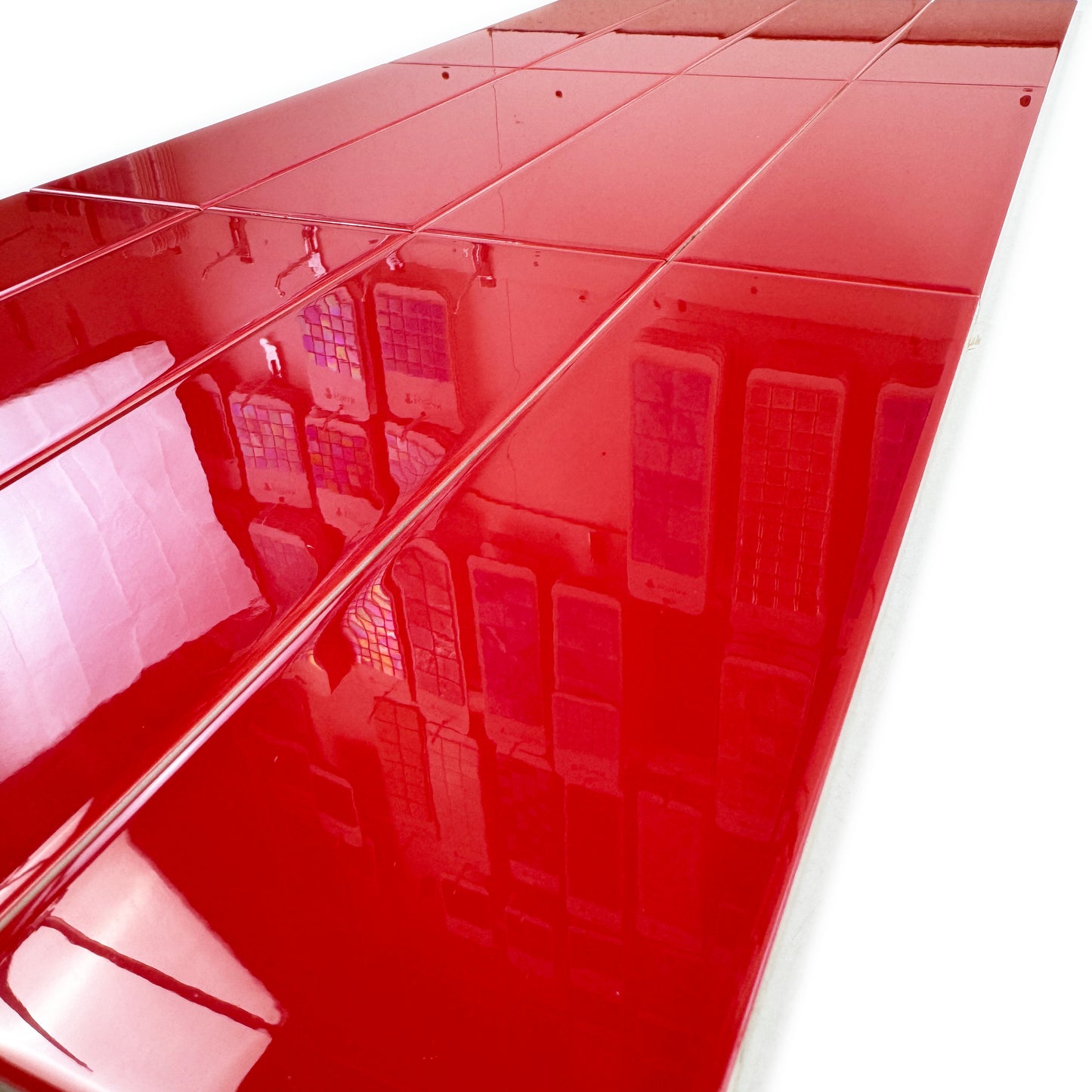 Urban Luxe Series Red Glossy Flat Ceramic Tile
