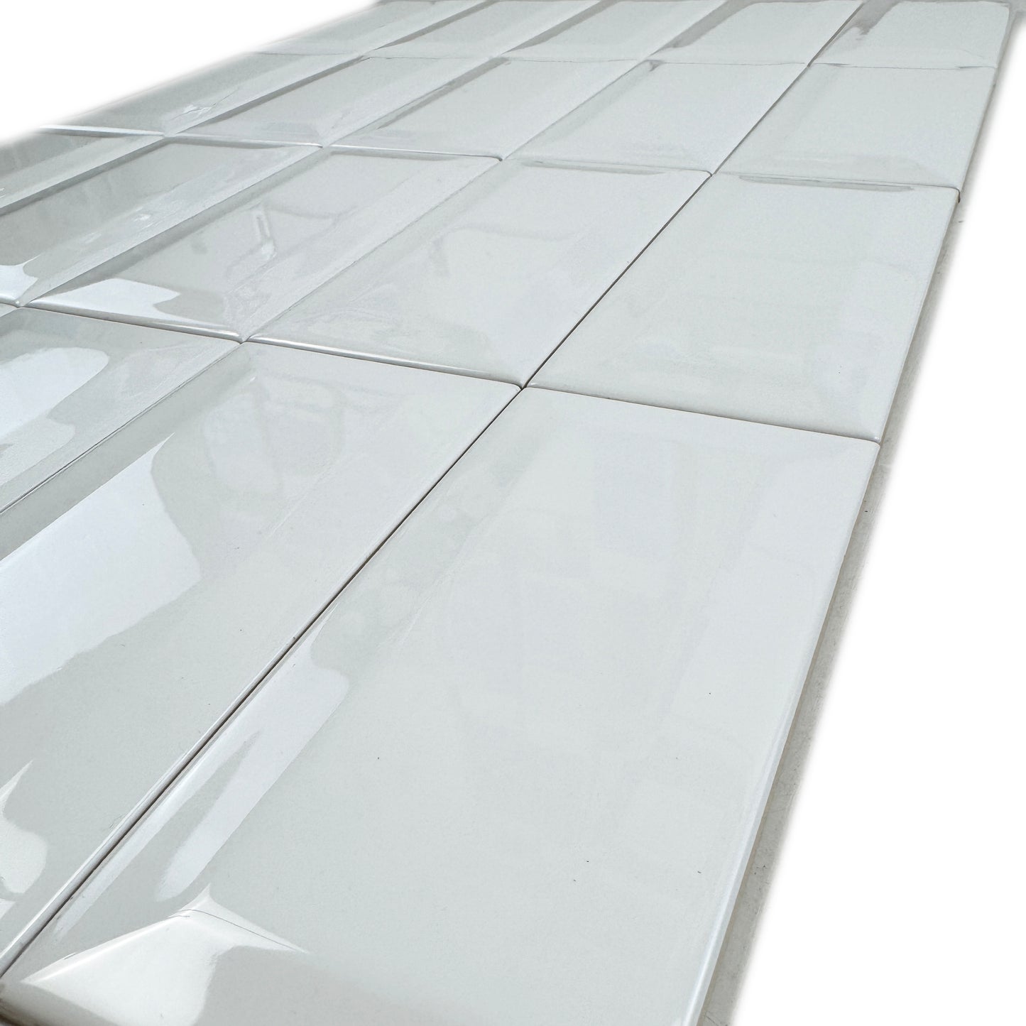 Urban Luxe Series White Matt Beveled Edge Ceramic Tile