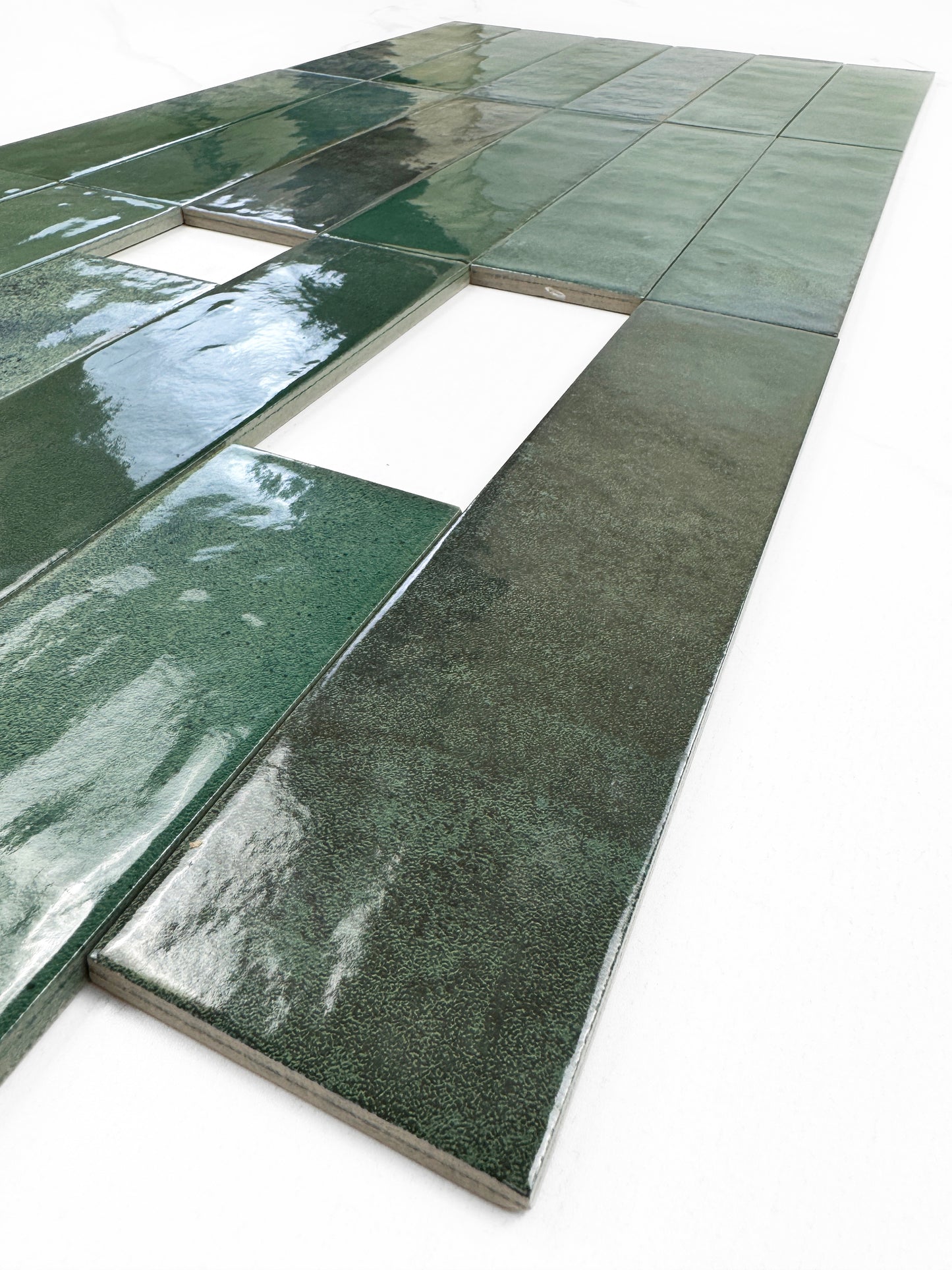 Green Glossy Porcelain Artisanal Tile