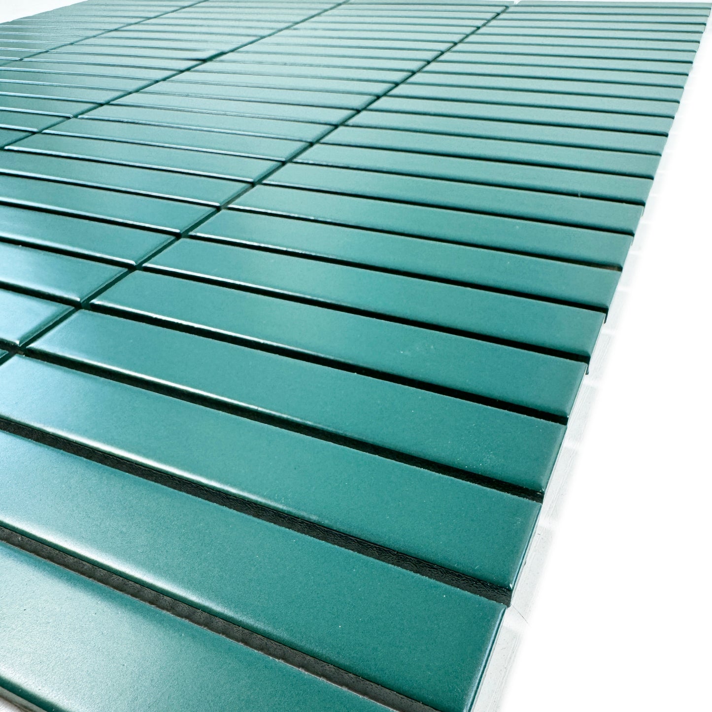 Aurora Strips Series Moss Green Matt Long Strip Glazed Porcelain Mosaic
