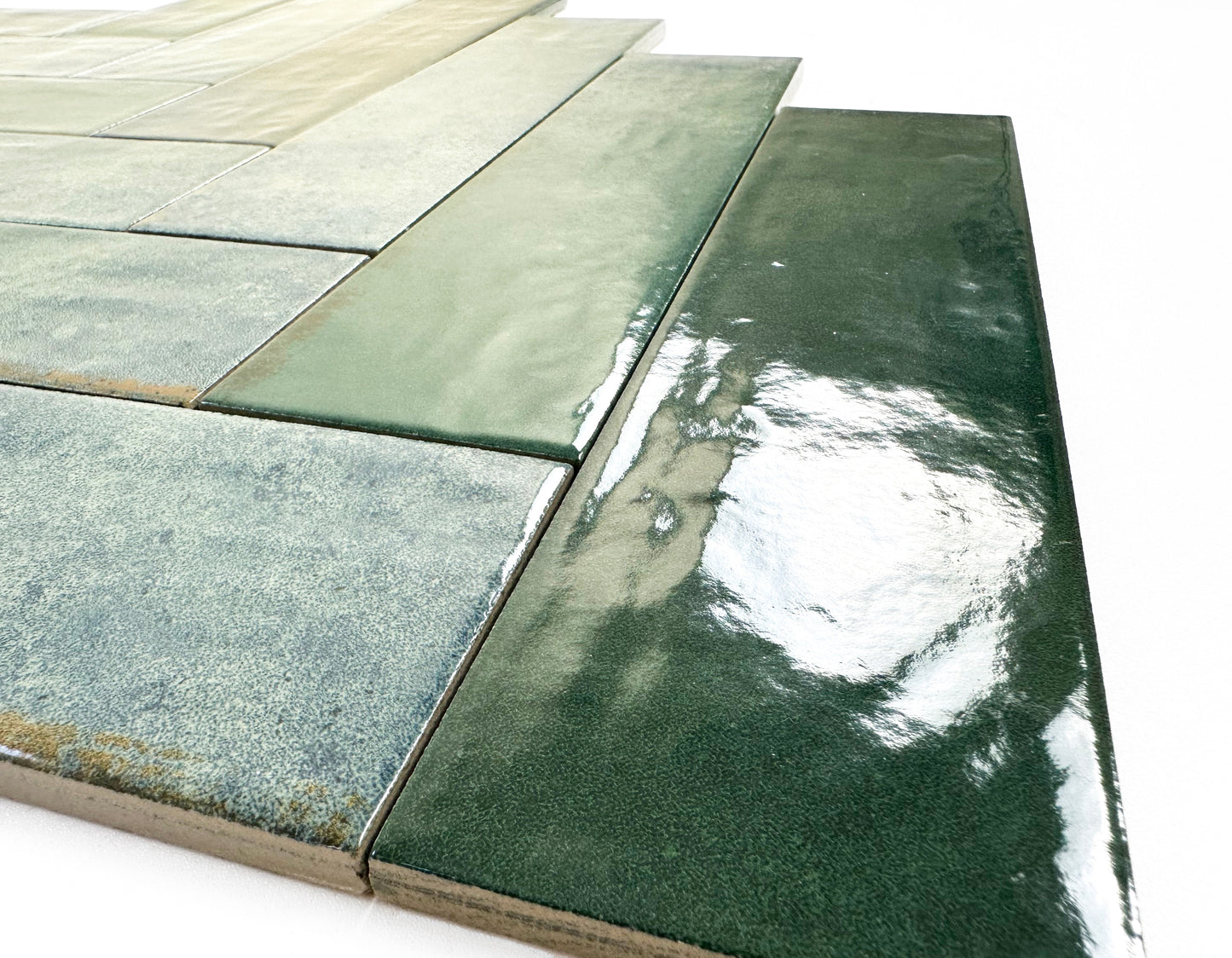 Green Glossy Porcelain Artisanal Tile