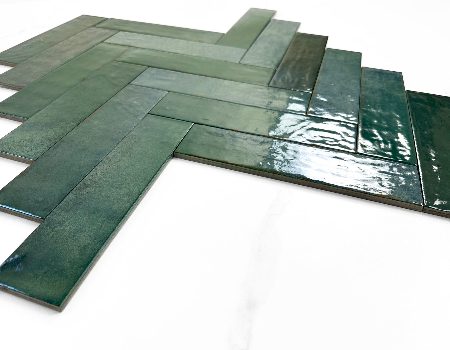 Green Glossy Porcelain Artisanal Tile