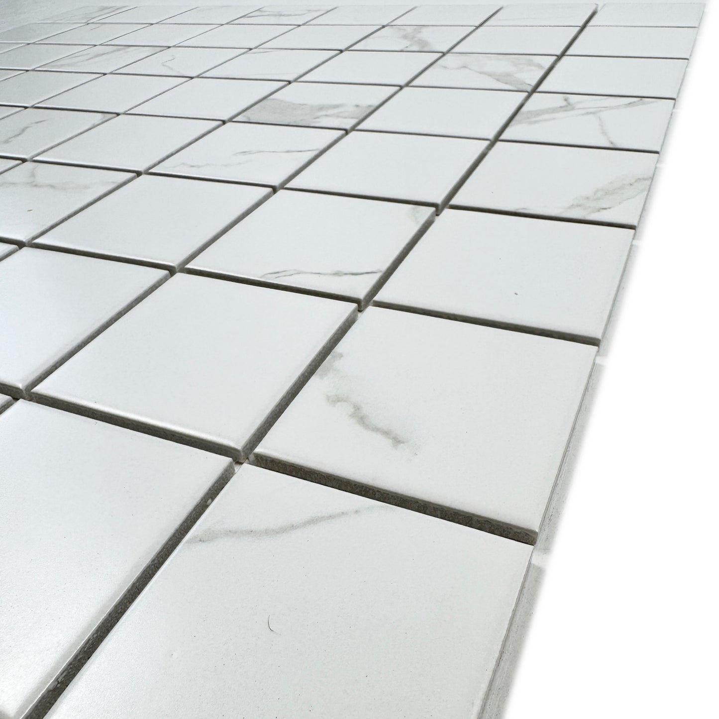 Carrara Lumina Series Carrara White Square Porcelain Mosaic