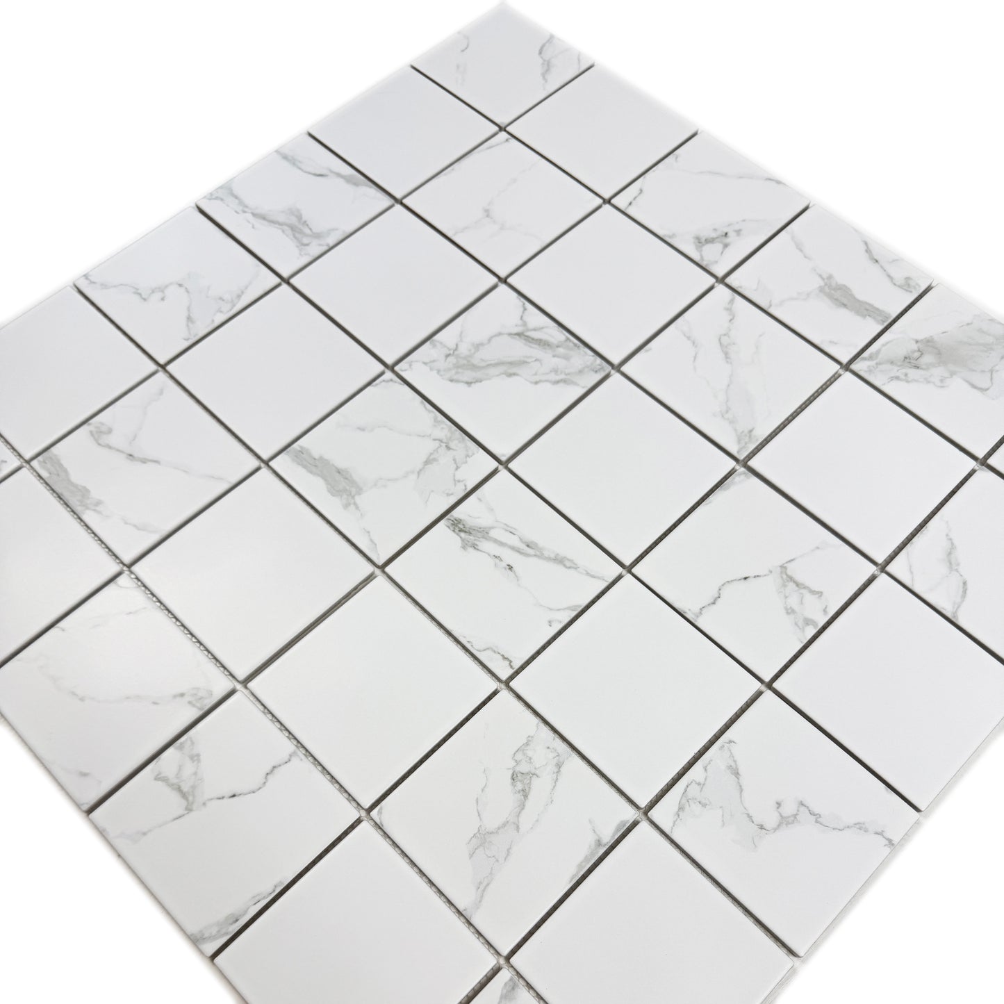 Carrara Lumina Series Carrara White Square Porcelain Mosaic