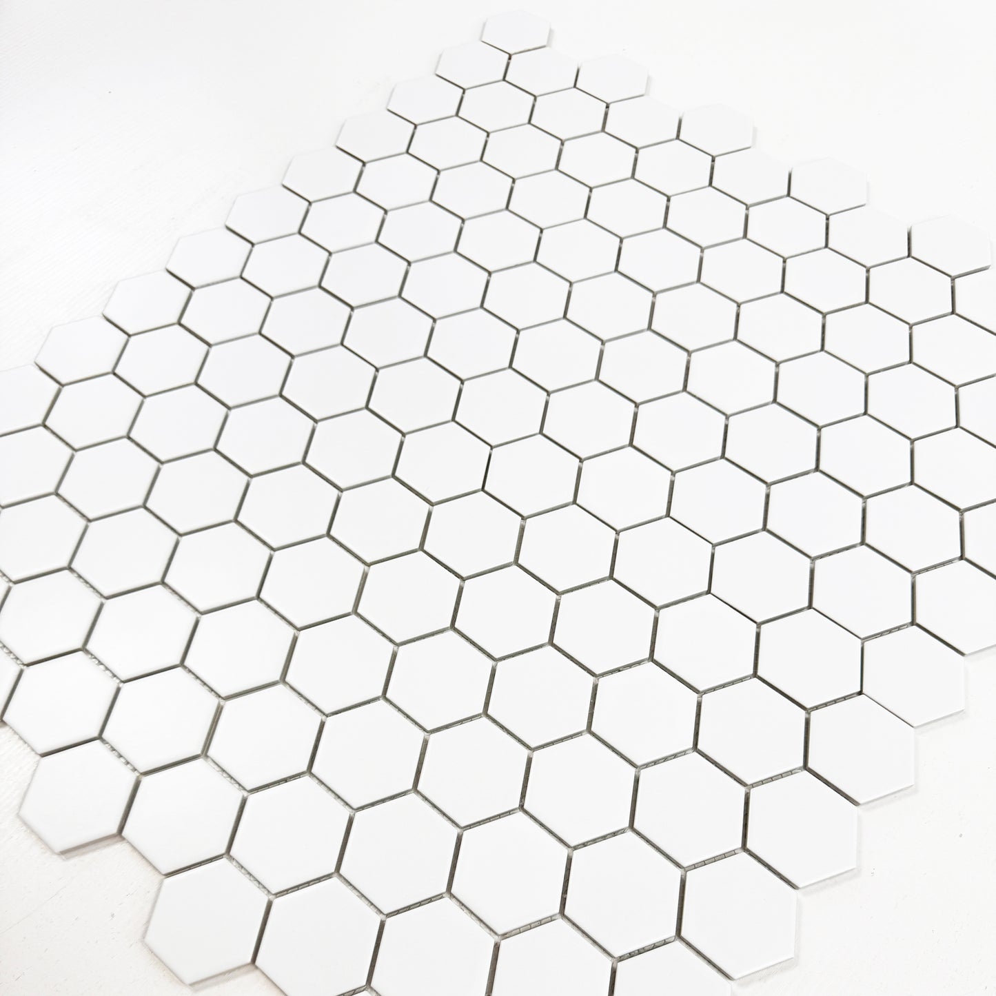Carrara Lumina Series White Glossy Hexagon Porcelain Mosaic