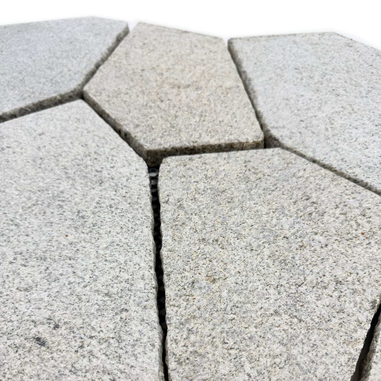 Garden Stone Series Light Grey Granit Sandblasted Surface Crazy Cut Mesh-Mounted Stone
