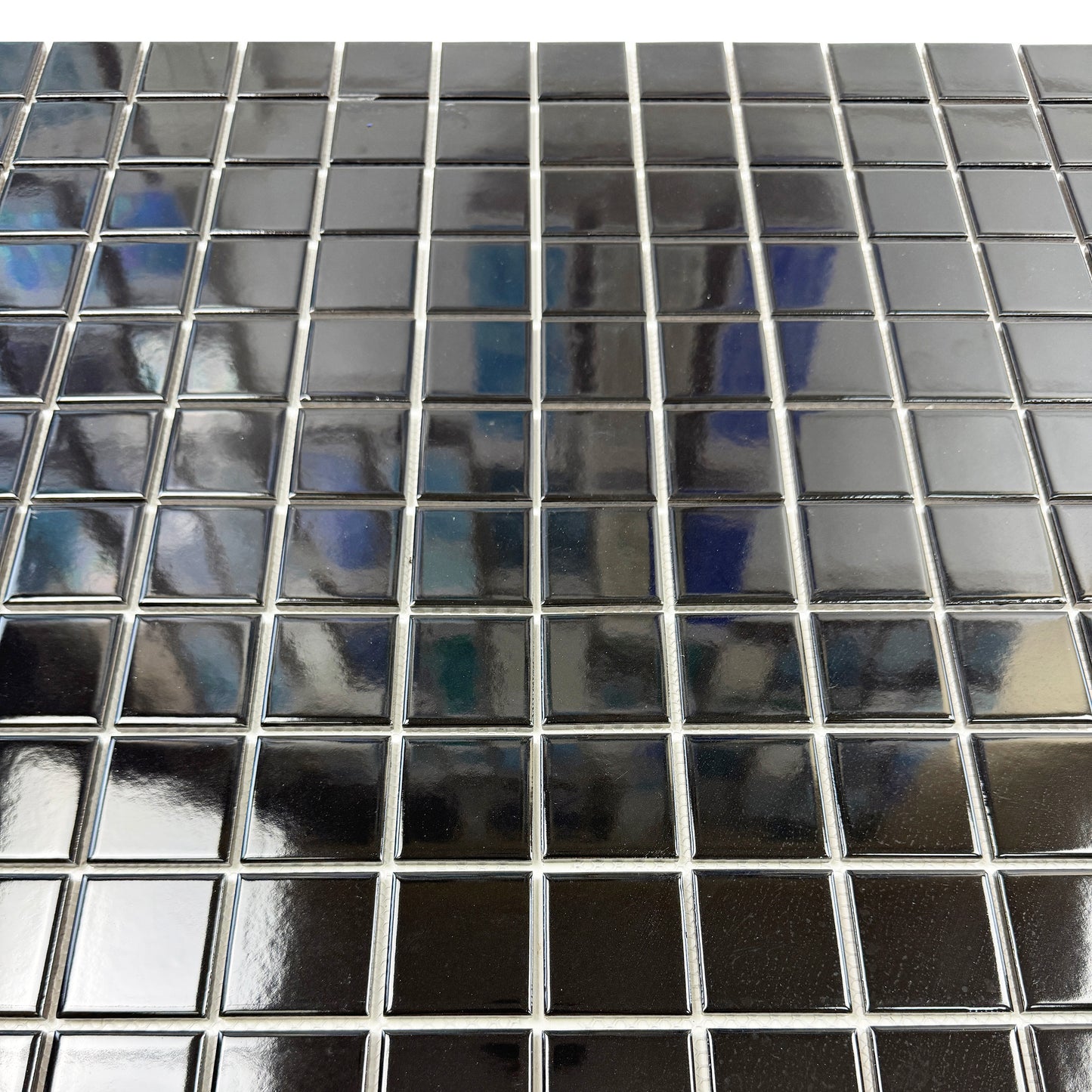 Azure Harmony Black Glossy Ordinary Glazed Porcelain Mosaic